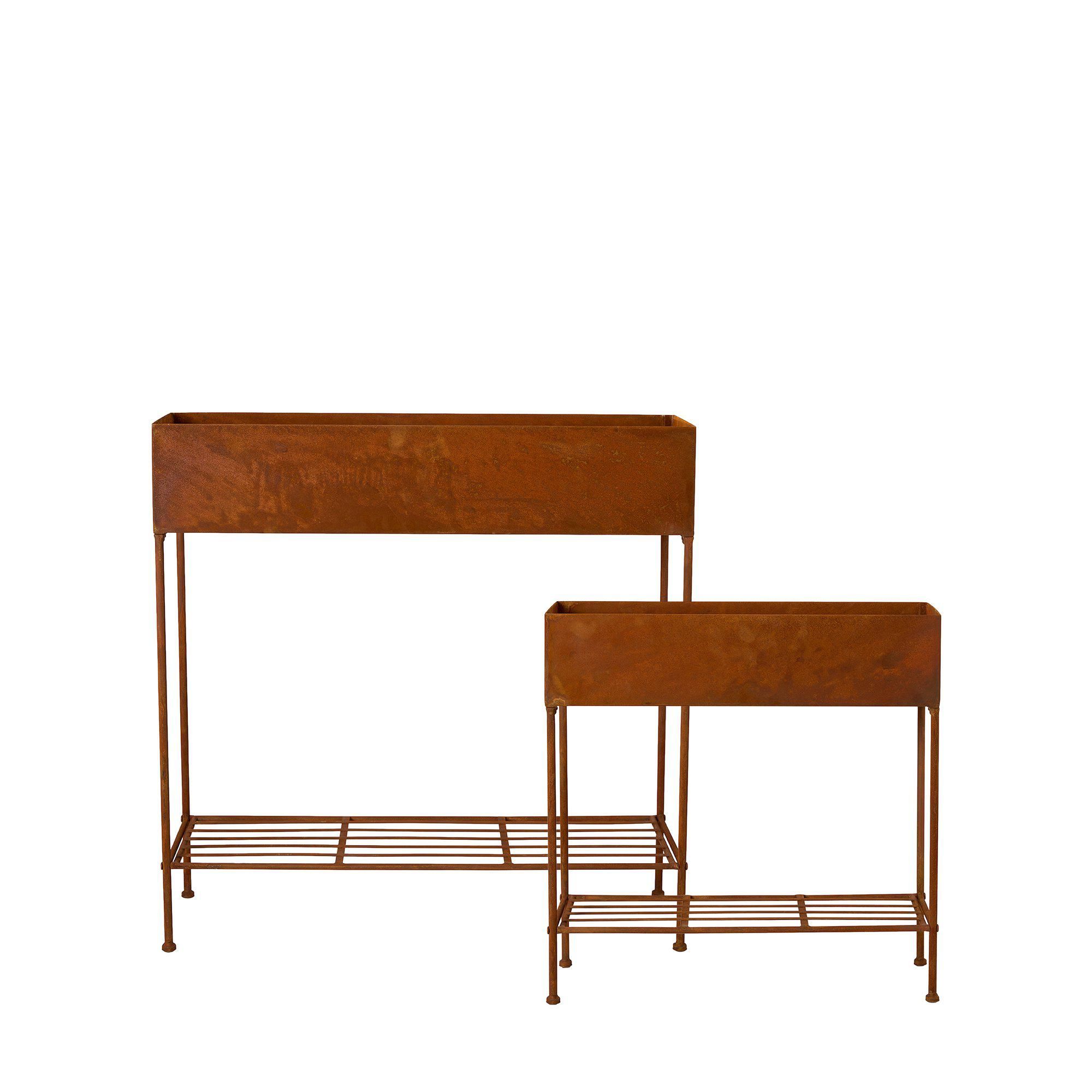 TILIA Planter S/2 Rust - Rust - 80x26x80 60x20x60cm