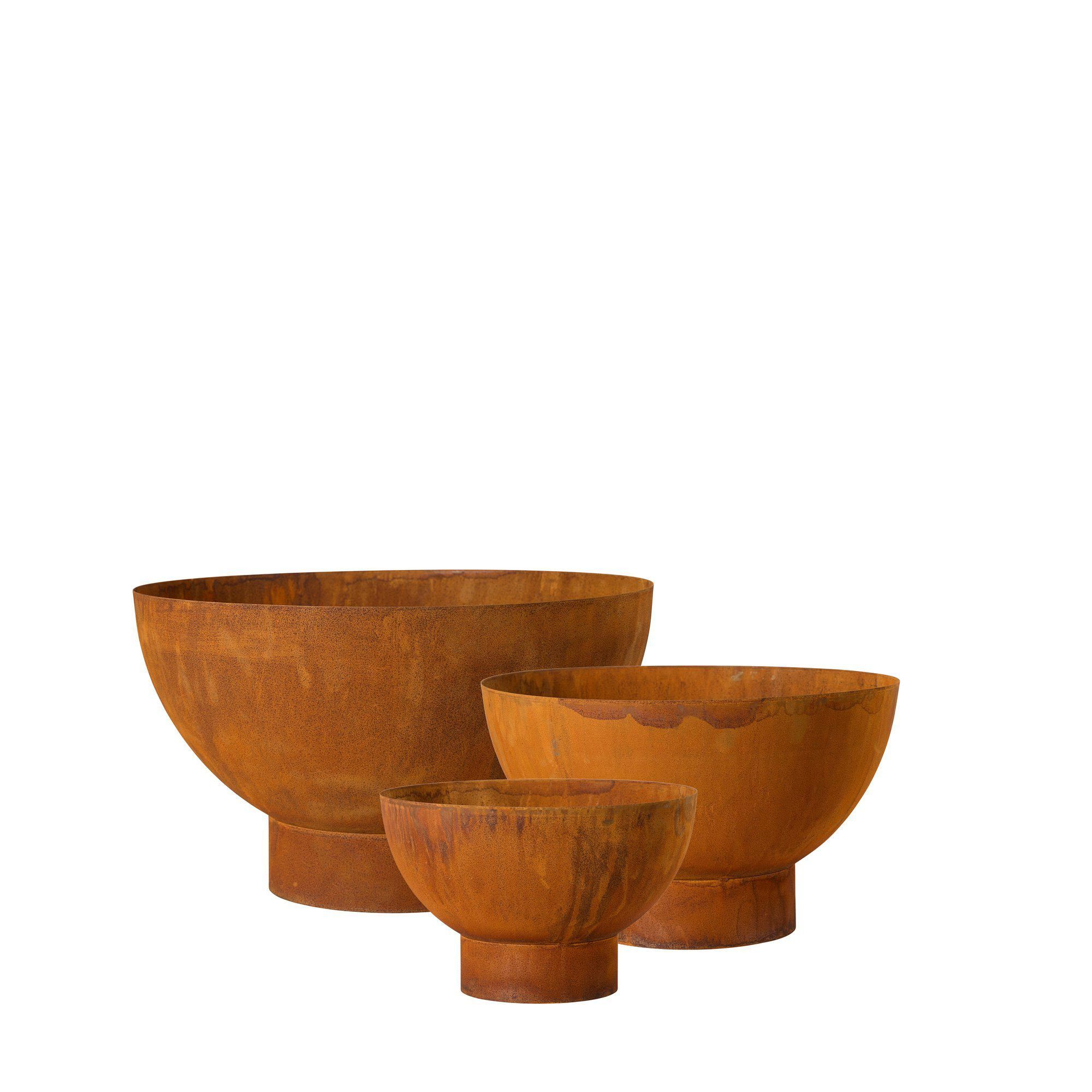 CELIA Planter S/3 Rust - Rust - 50x29 40x24 30x19cm
