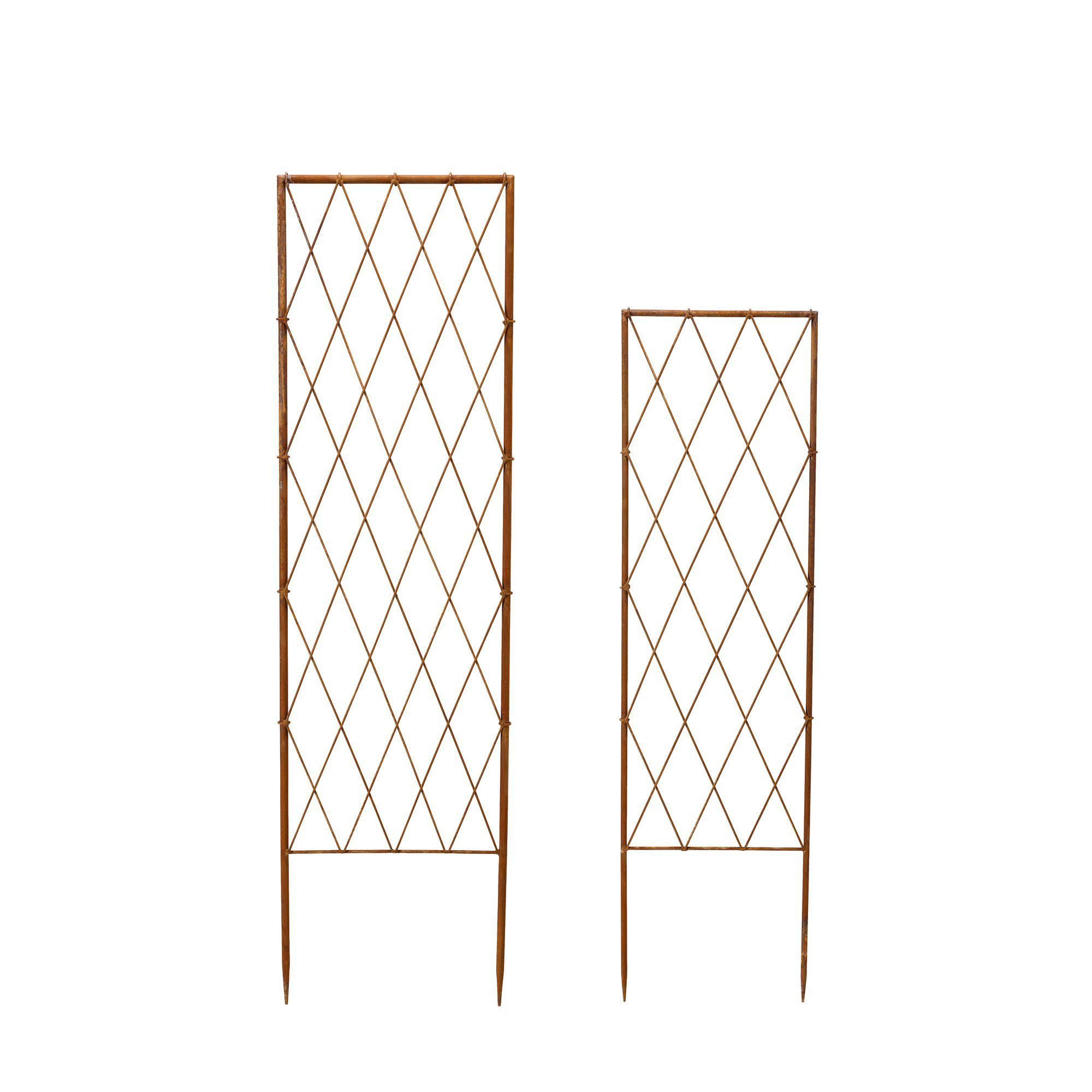TILIA PLANT SUPPORT S/2 Rust - Rust - 36x2x130 30x2x110cm