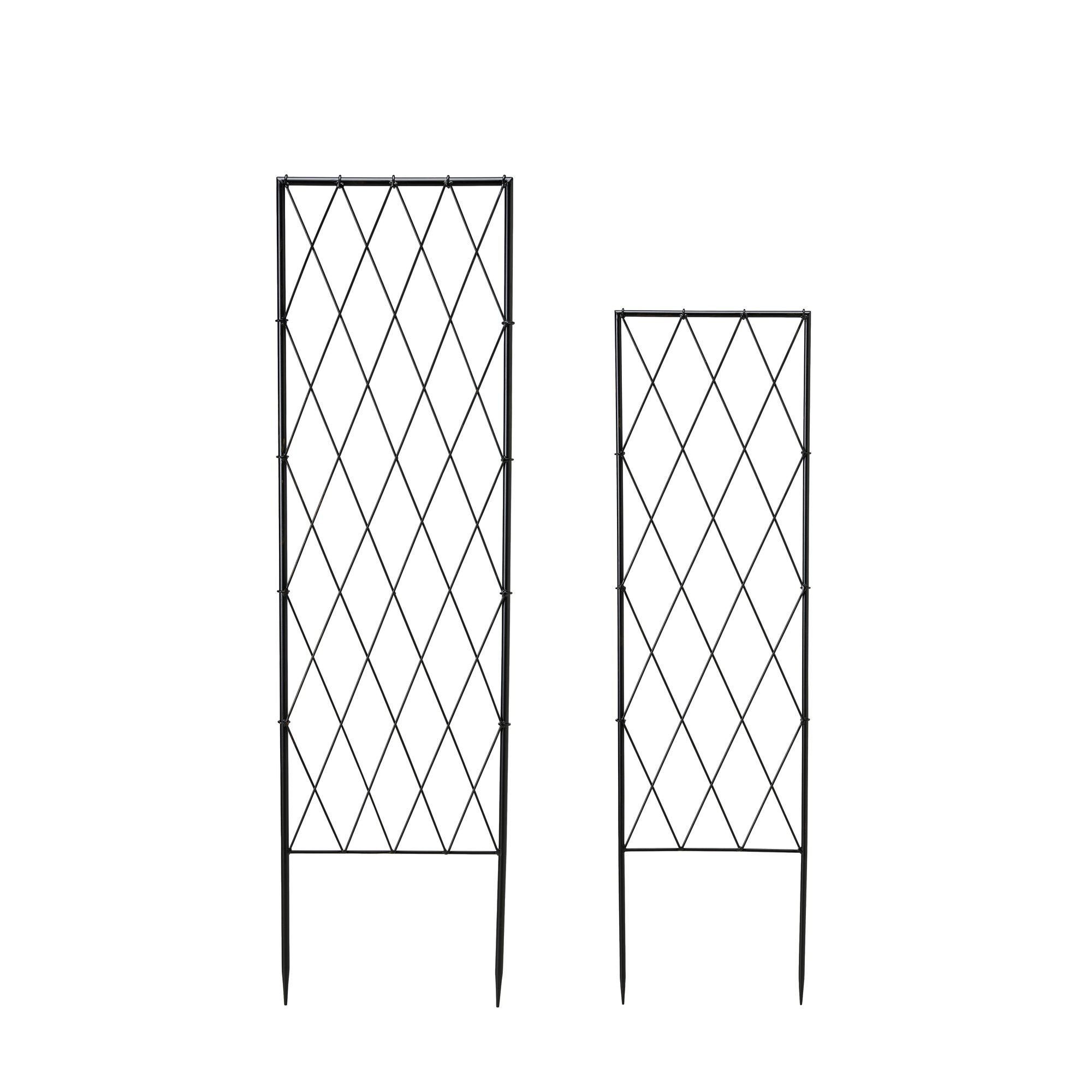 TILIA PLANT SUPPORT S/2 Black - Black - 36x2x130 30x2x110cm