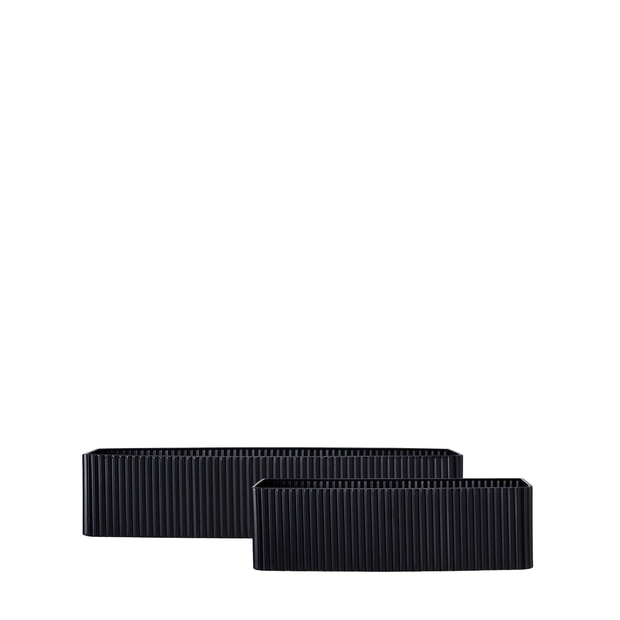 JANET Balcony Pot S/2 Black - Black - 73x26x26 53x26x26cm