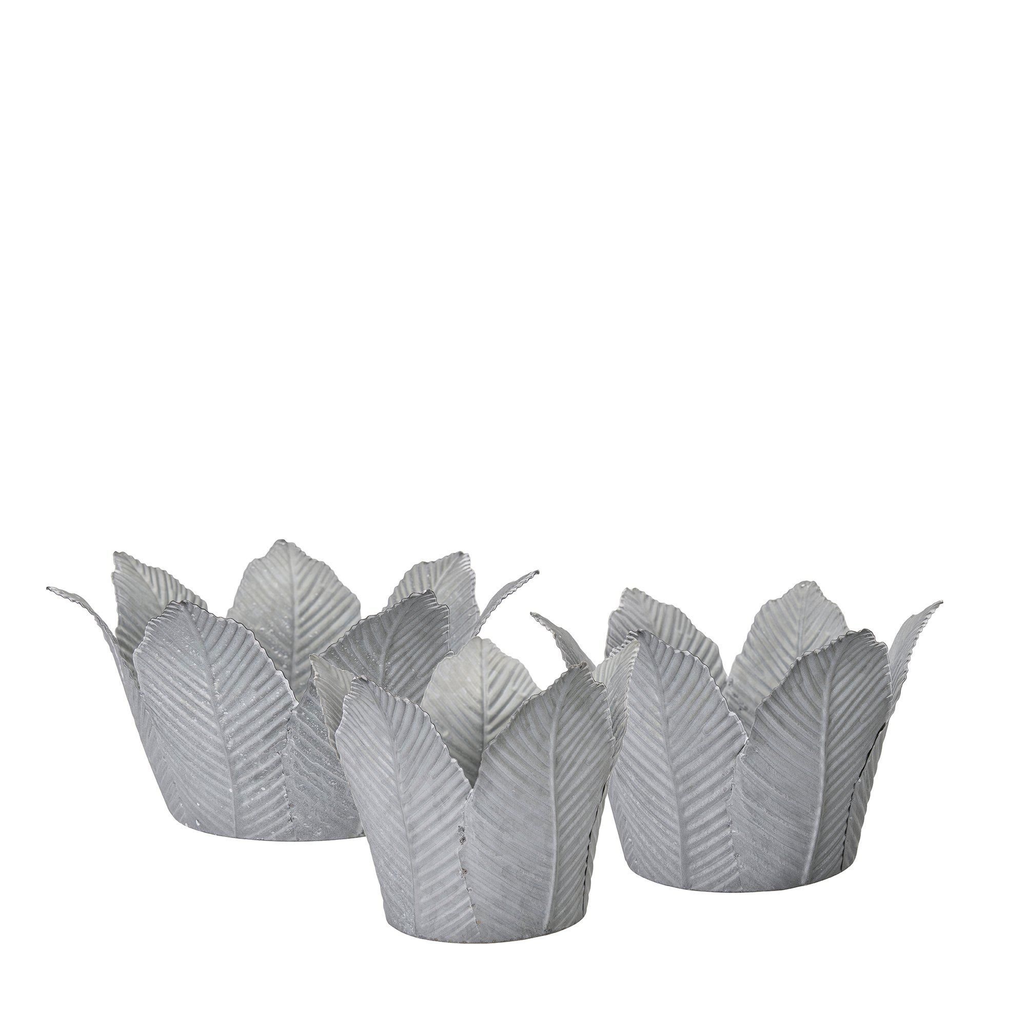 MOLLY Pot S/3 Zinc - Zinc - 27x14 23x14 19x15 cm