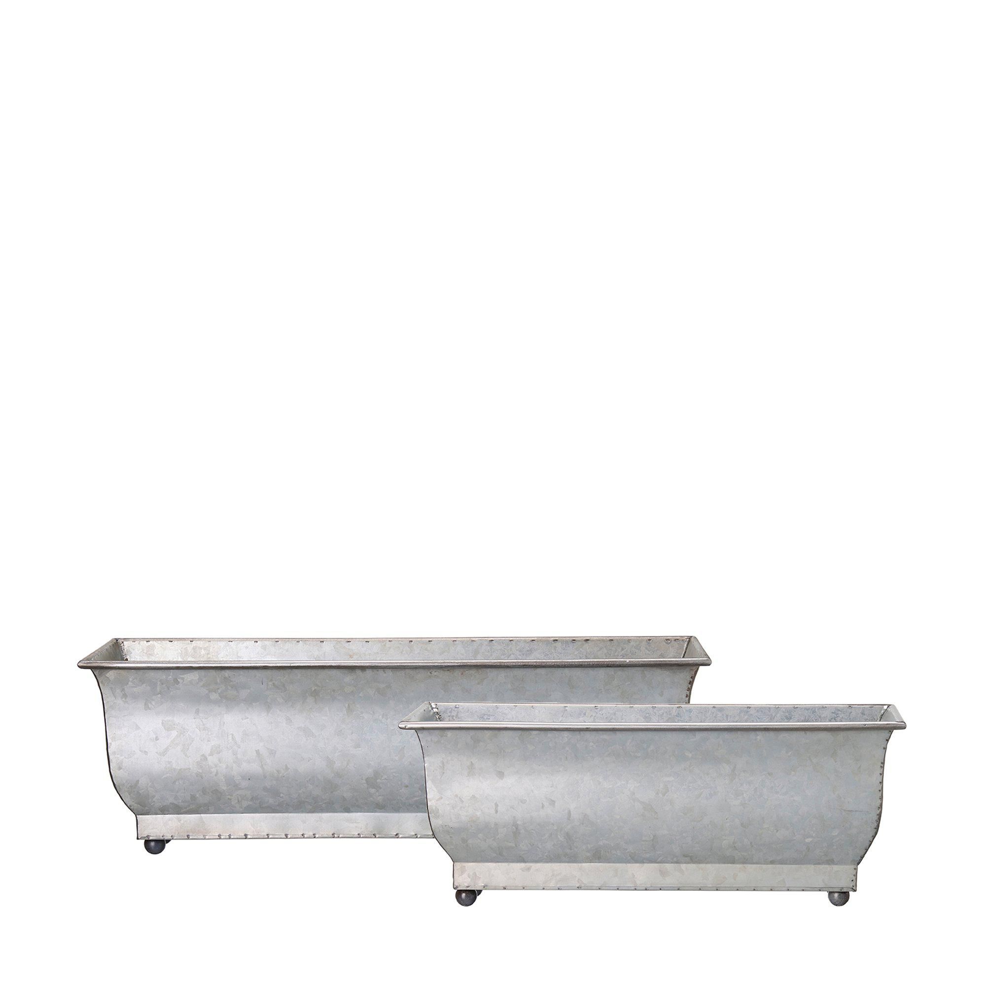 MURIEL Planter S/2 Zinc - Zinc - 50x15x17 cm