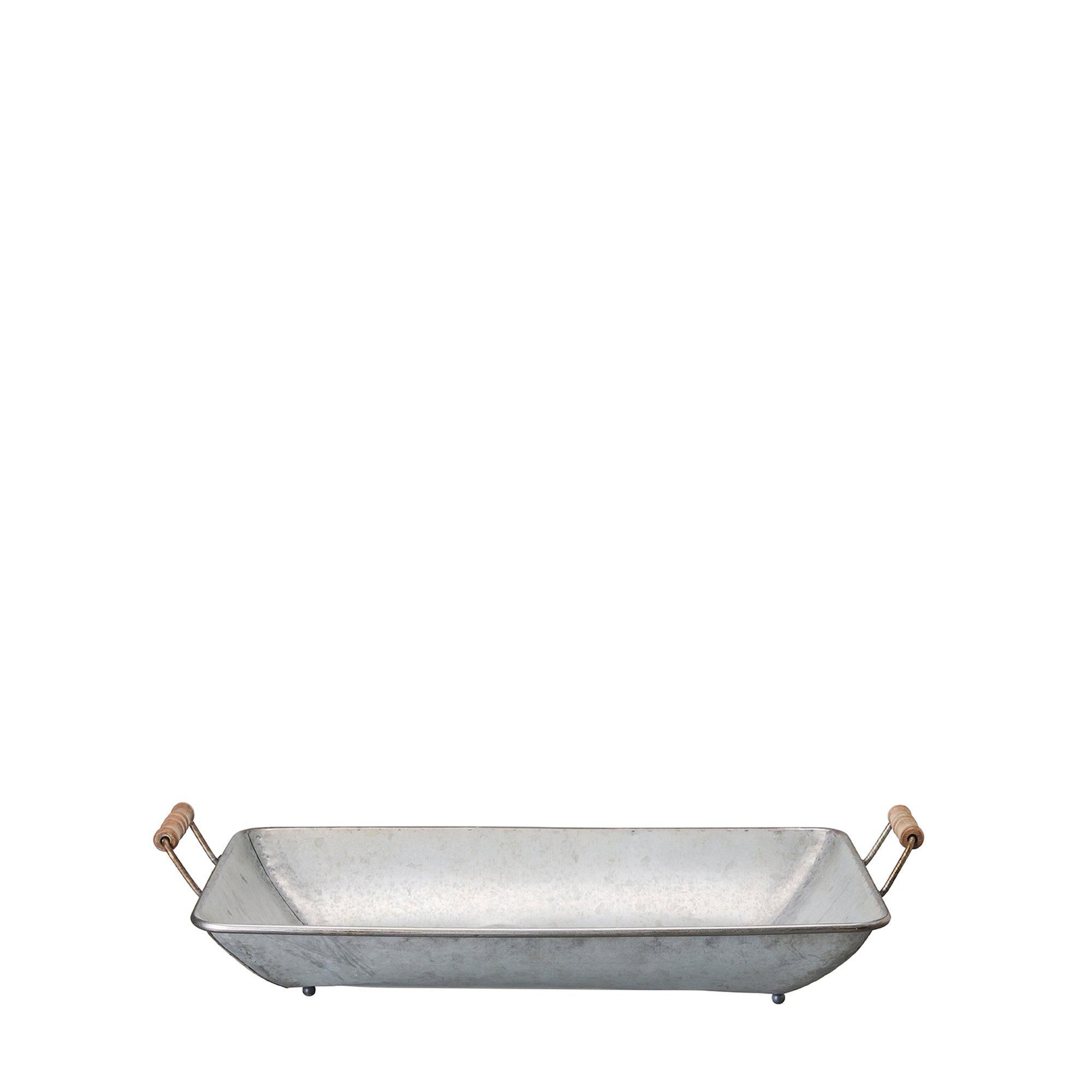 MURIEL Tray Zinc - Zinc - 50x30x8 +7 cm