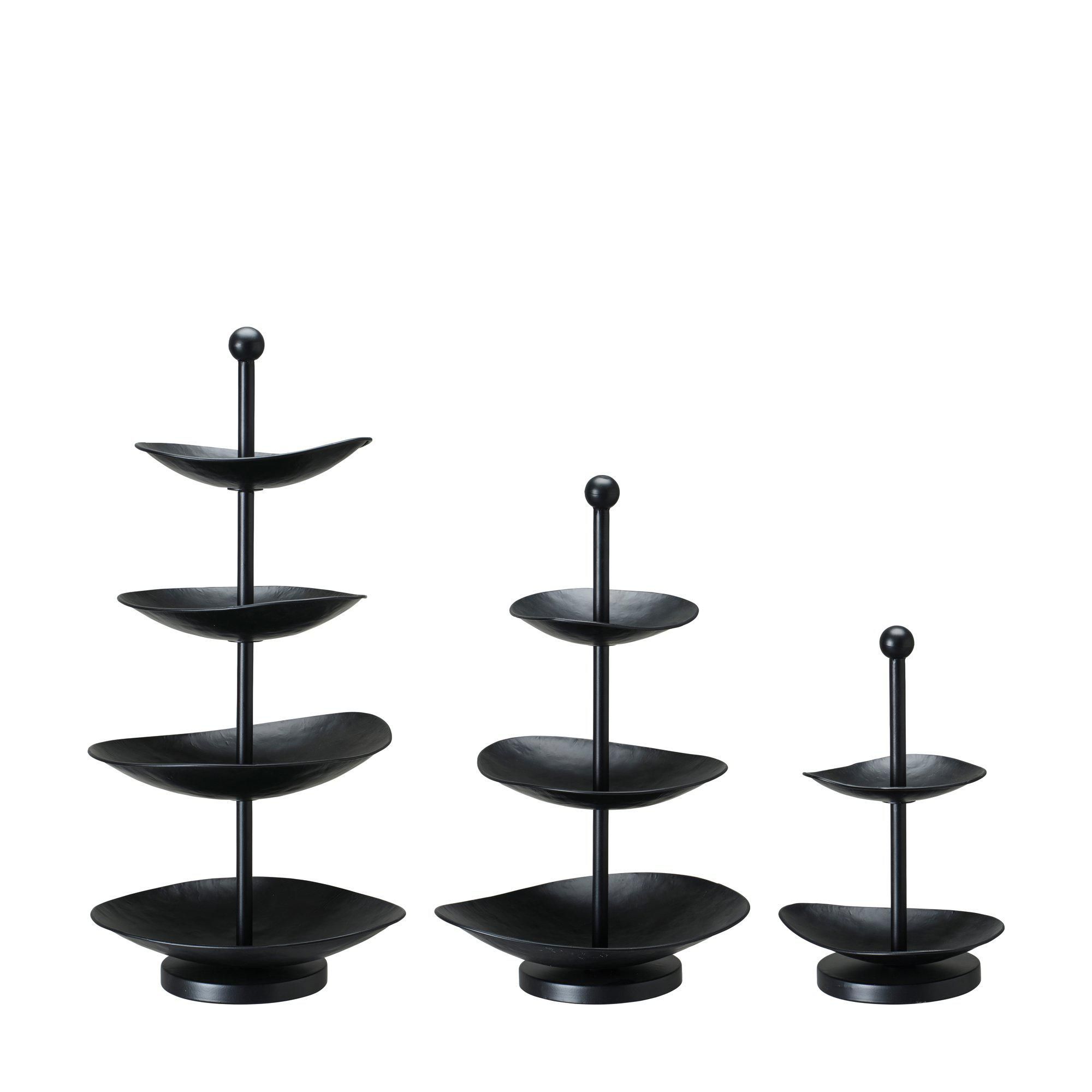 NINA Tray S/3 Black - Black - 32x27x64 32x27x52cm