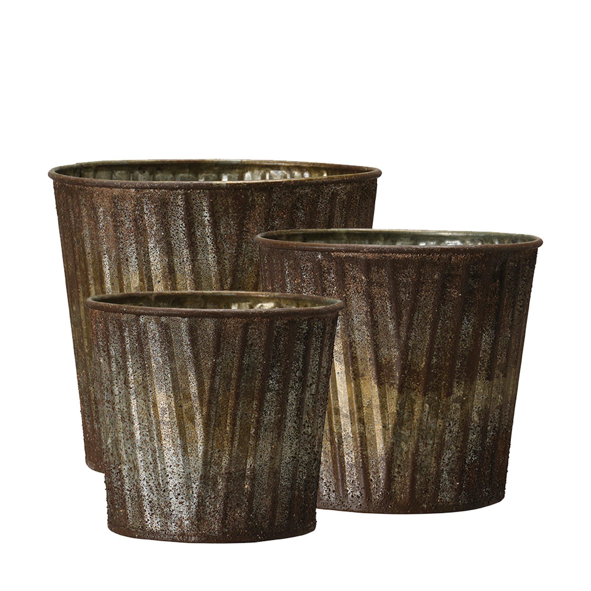 ARWEN Pot S/3 Gold Melange - Gold Melange - 15x14 13x12 11x10cm