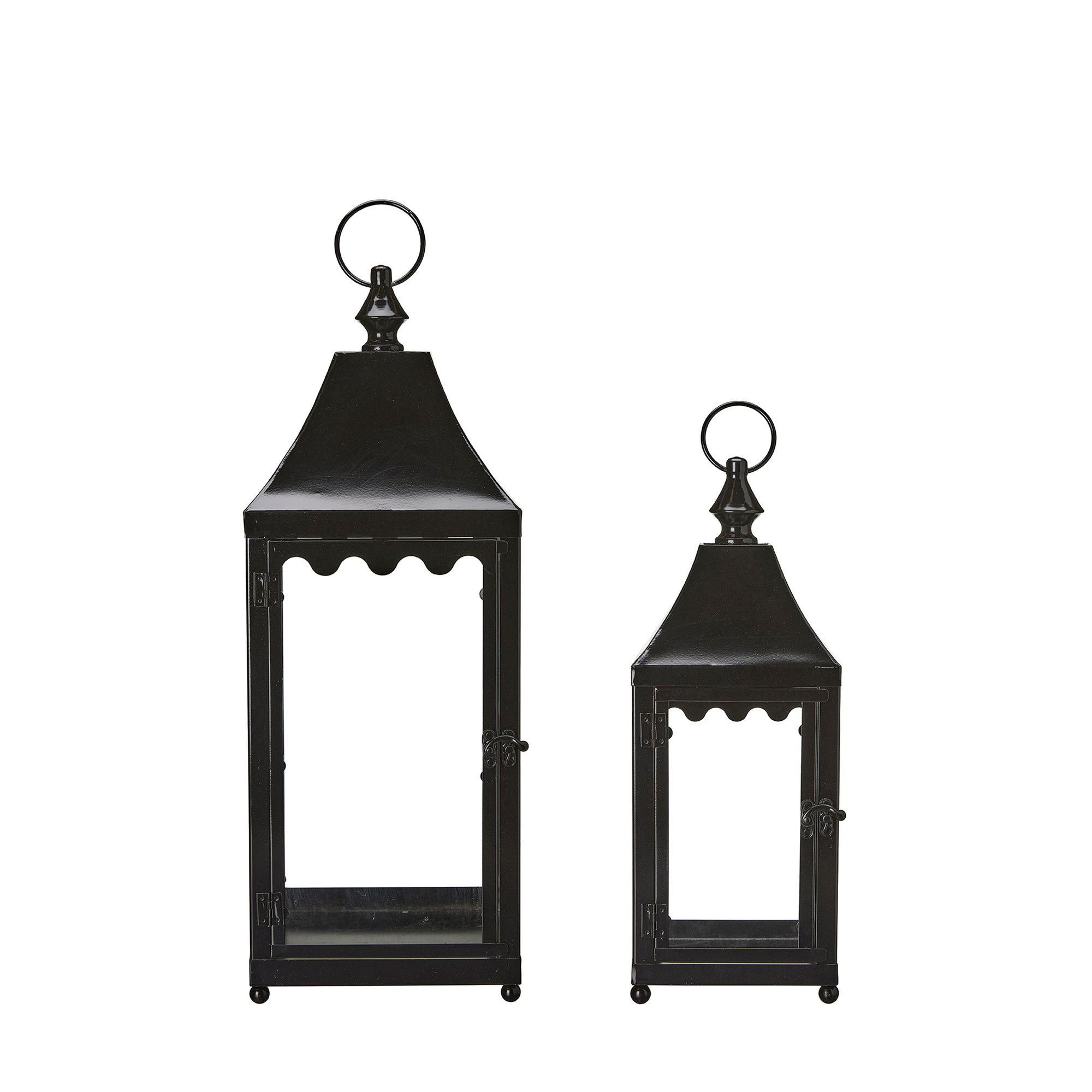 SISSELA Lantern S/2 Black - Black - 20x55 15x40cm