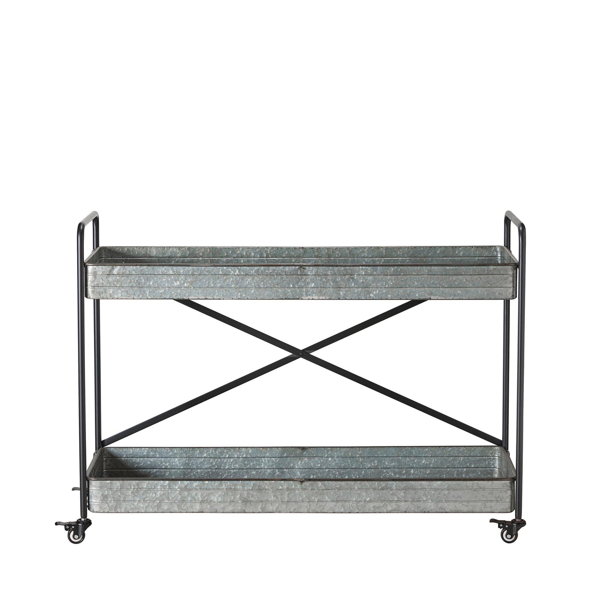PENNY Shelf w. wheel Grey Zinc - Grey Zinc - 123x42x91cm