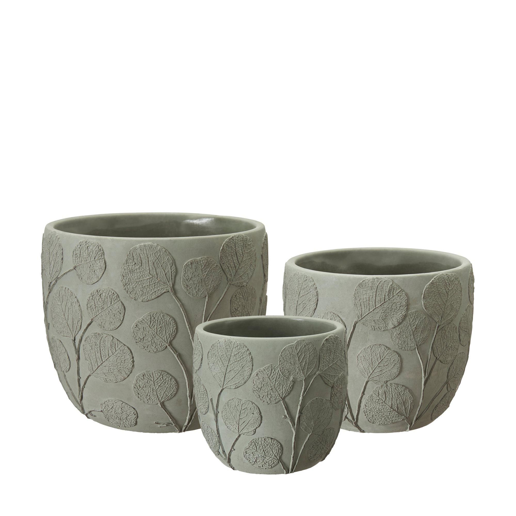 DANNI Pot S/3 Green Melange - Green Melange - 21x18 17x15 14x13cm