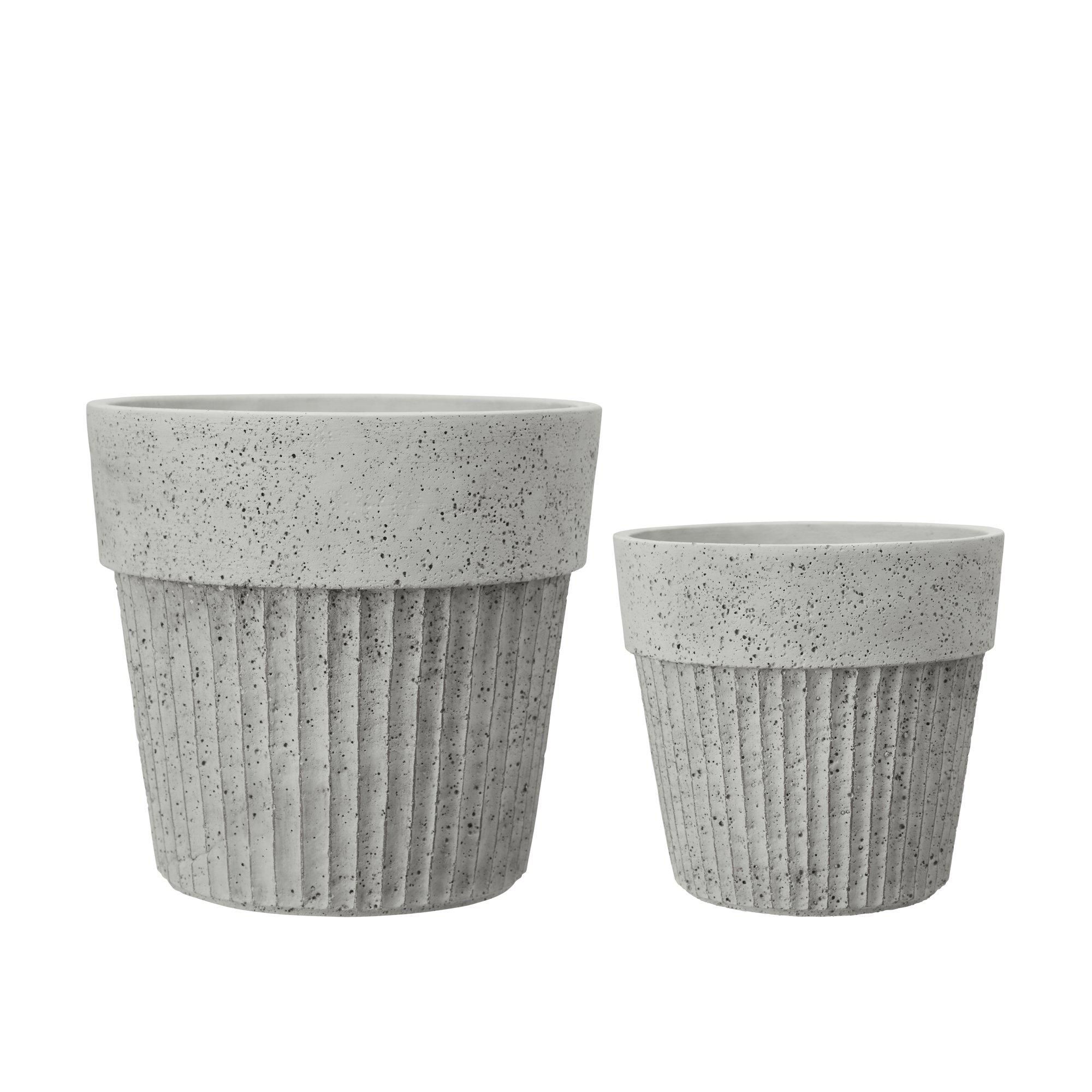 ANITA Pot S/2 Grey Melange - Grey Melange - 24x23 18x17cm
