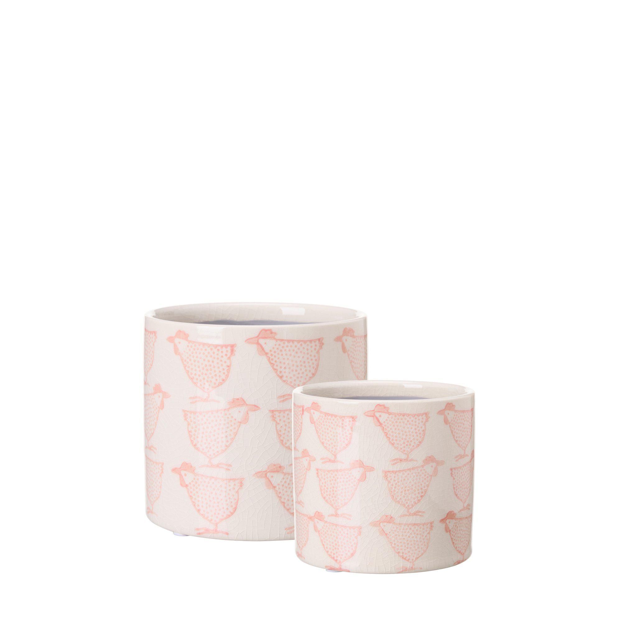 SARA Pot S/2 White/Pink - White, Pink - 14x13, 12x11cm