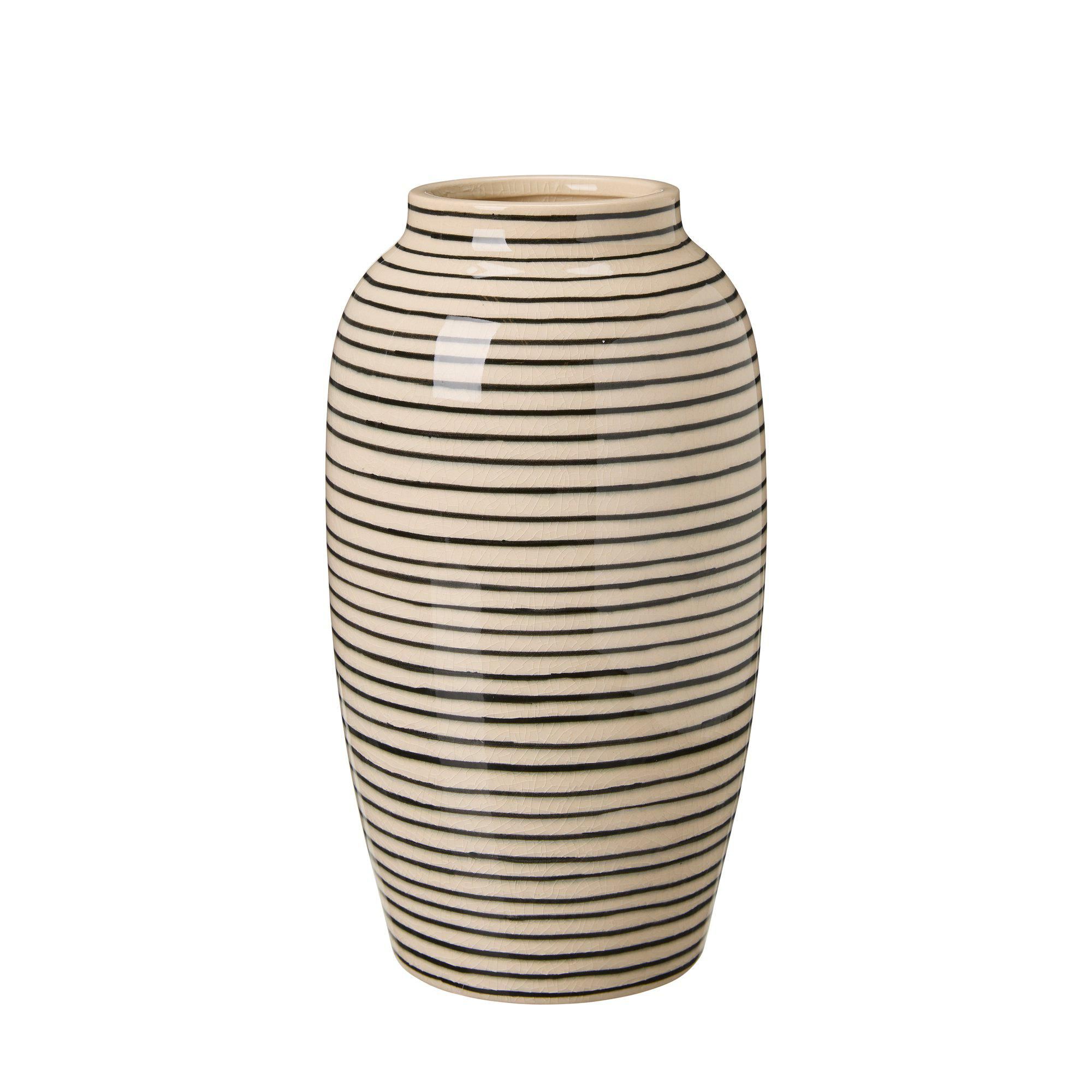 PIA Vase White/Black - White/Black - 13x25cm