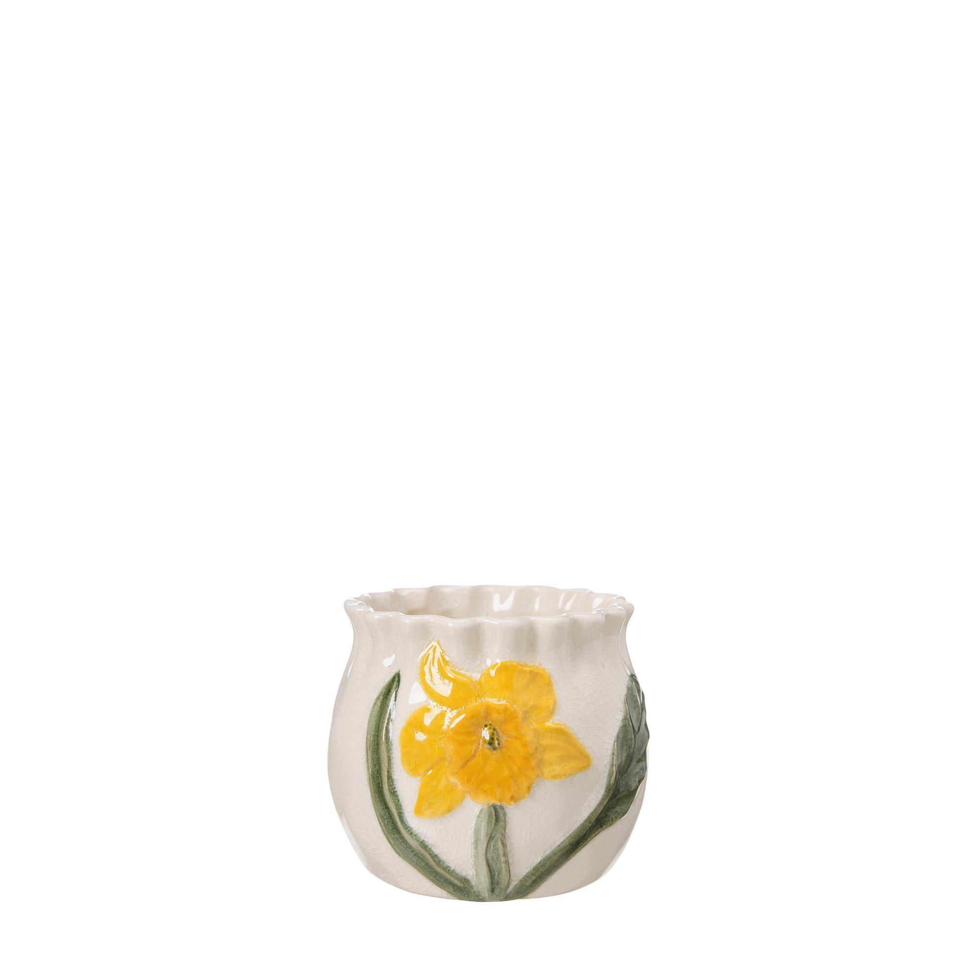PARISA Pot White/Yellow/Green - White/Yellow/Green - 11x9cm