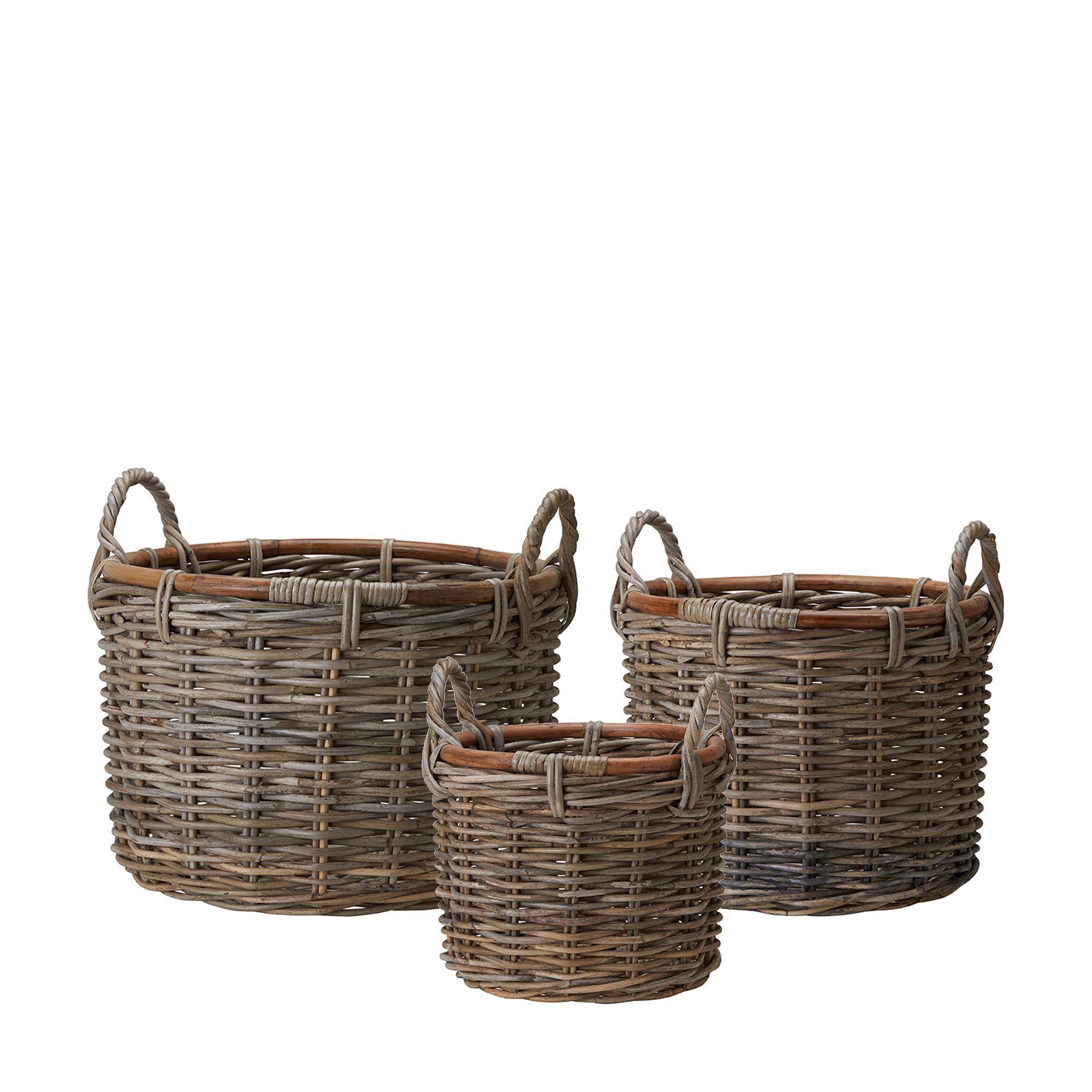 ALEXIA Rattan Basket S/3 Natural - Natural - 50x34 40x32 34x27cm