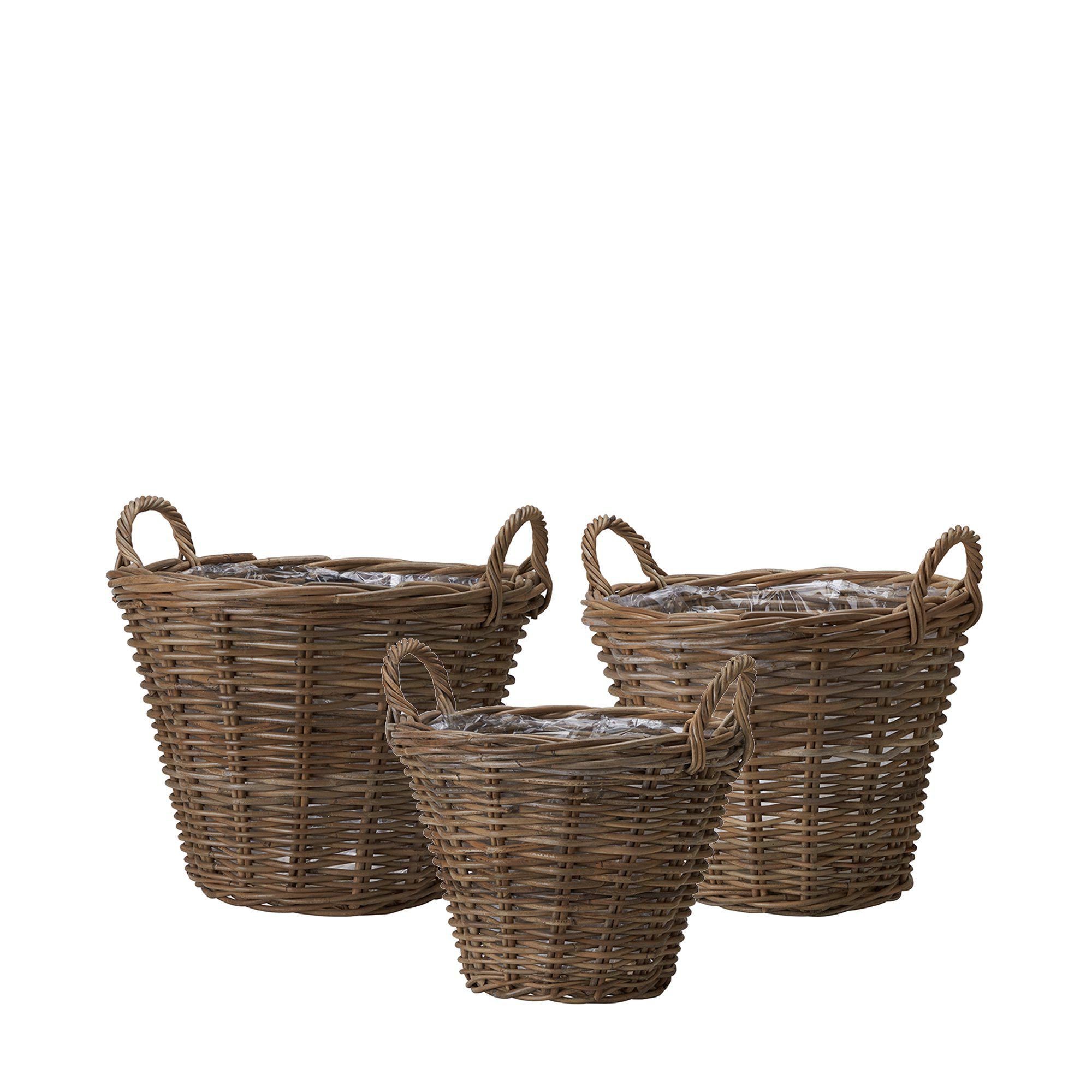 ALEXIA Rattan Basket S/3 Natural - Natural - 45x35 42x32 39x29cm