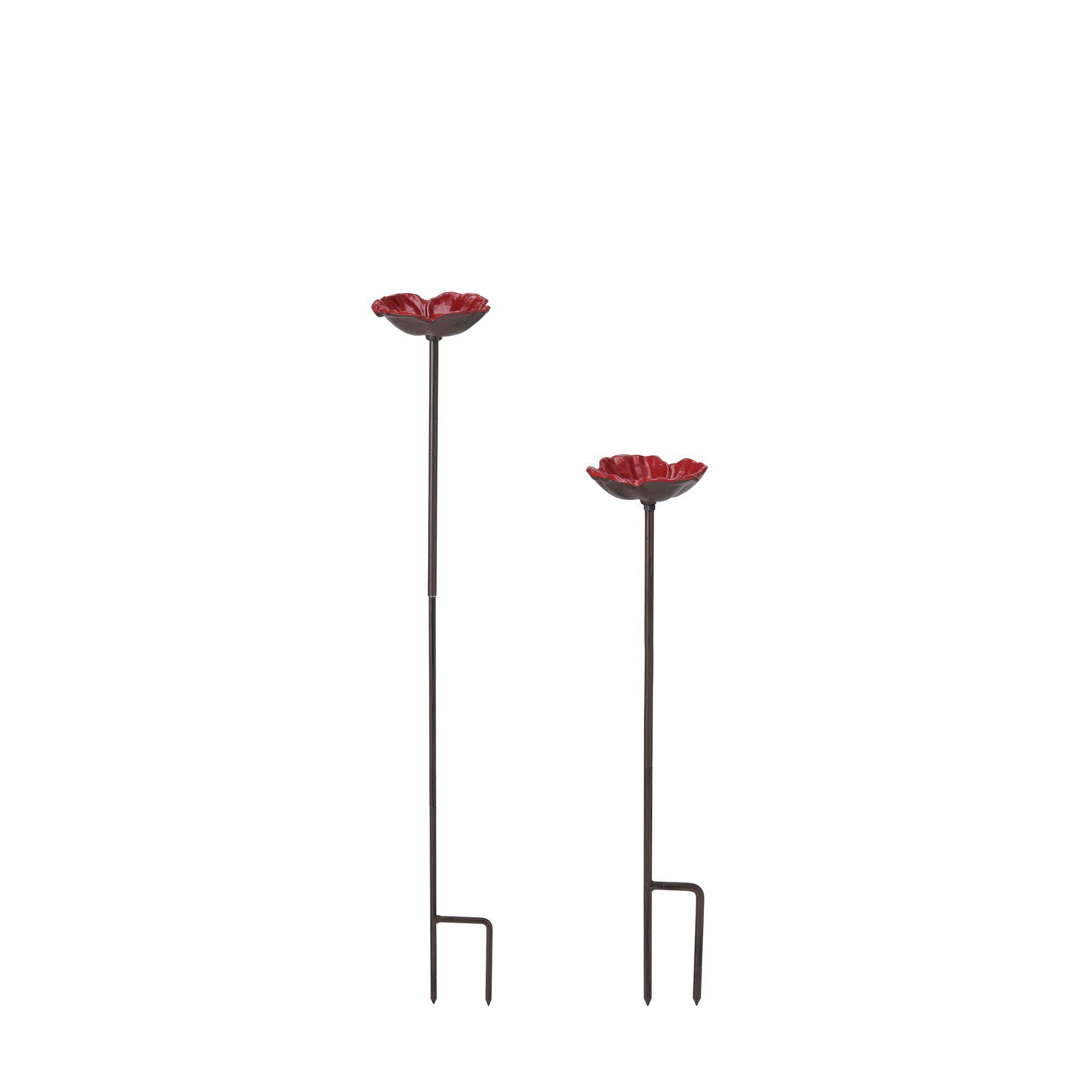 JUNA Birdbath S/2 Red - Red - 15x94 15x84cm