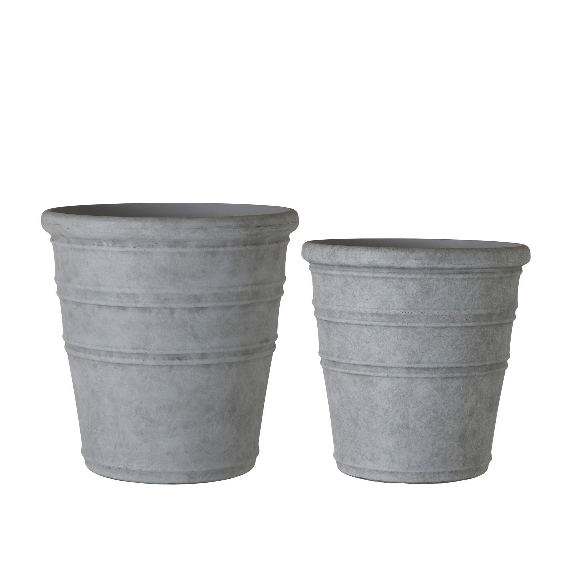 MAJVOR Pot S/2 Light Grey - Light Grey - 40x41 35x34cm