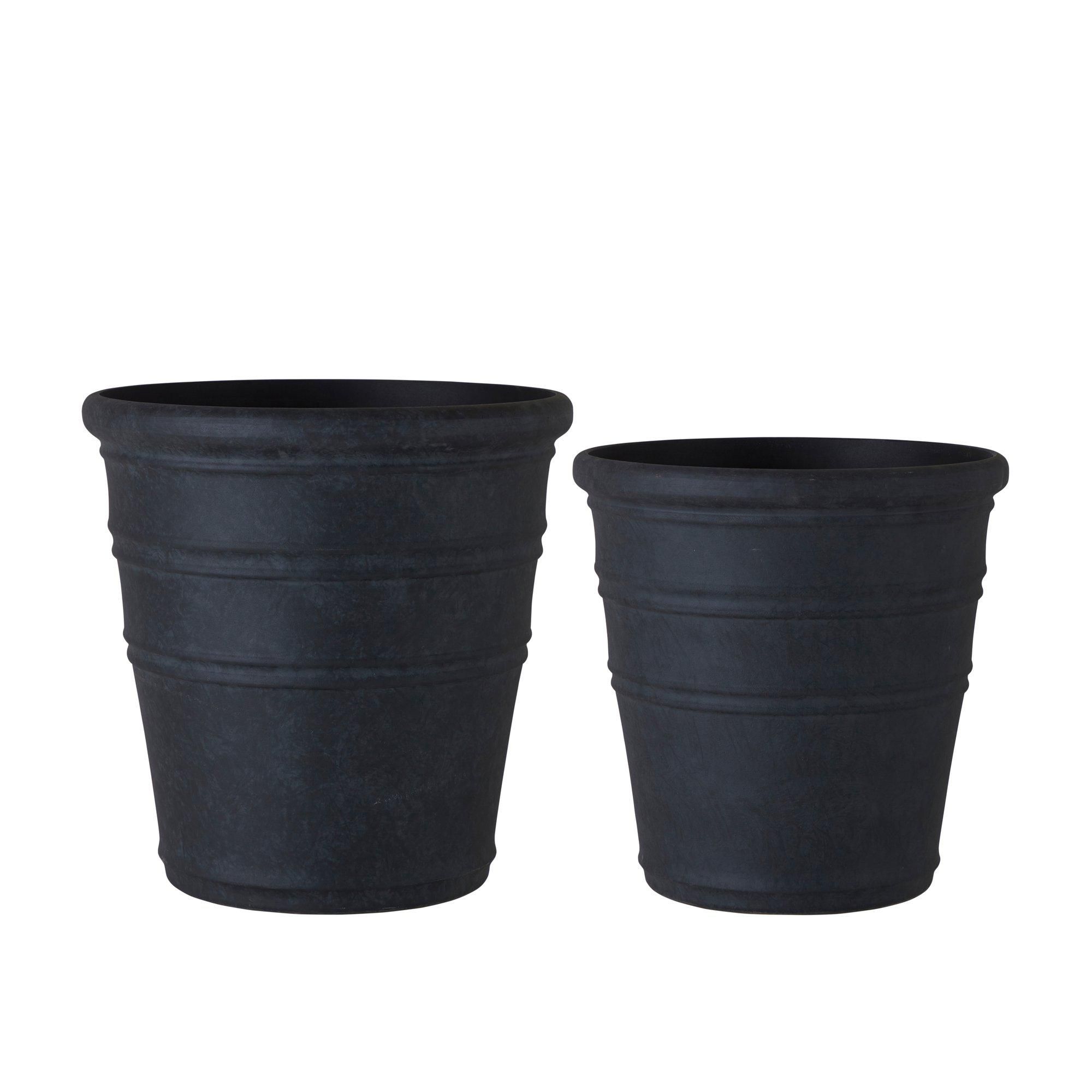 MAJVOR Pot S/2 Black - Black - 40x41 35x34cm