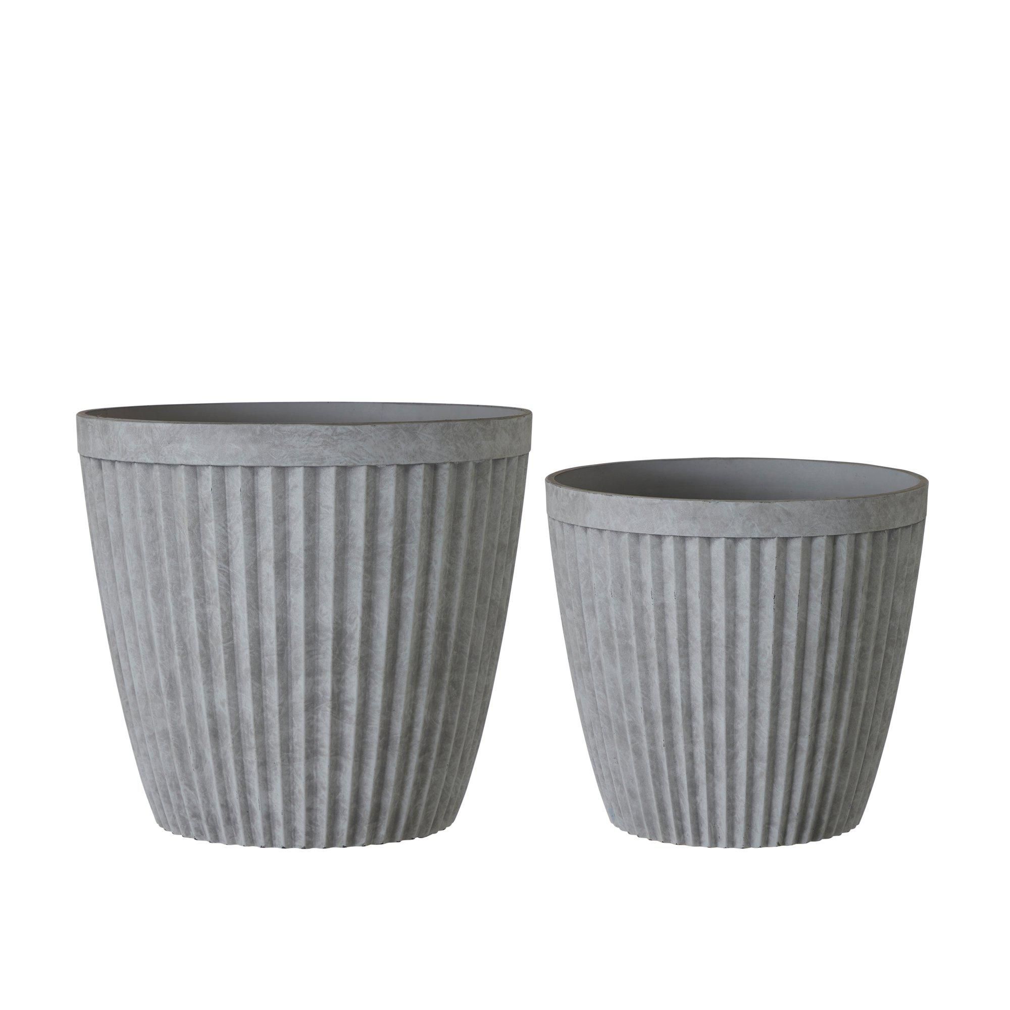 ADMIRA Pot S/2 Light Grey - Light Grey - 43x39 35x32cm
