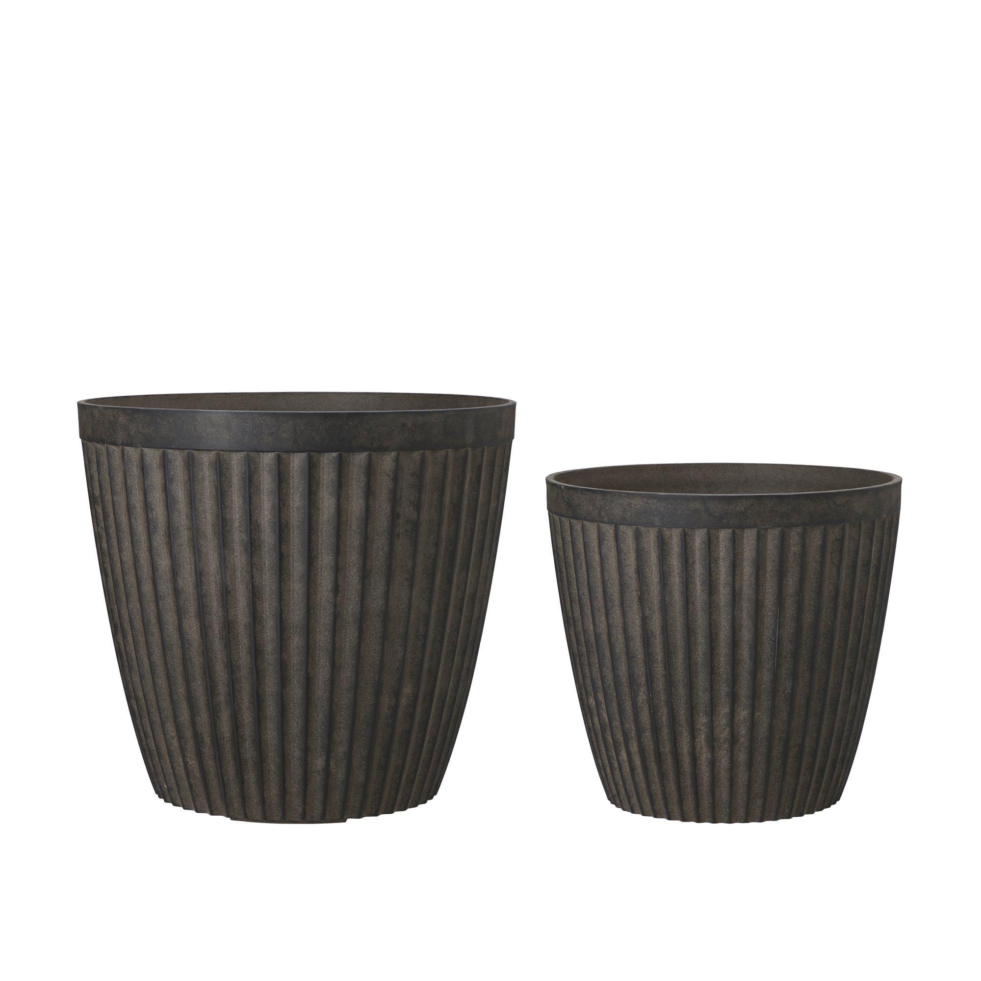 ADMIRA Pot S/2 Brown Melange - Brown Melange - 43x39 35x32cm