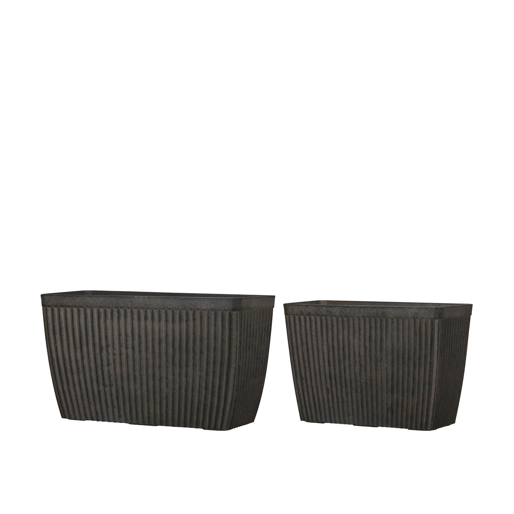 ADMIRA Pot S/2 Rectangular Brown Melange - Brown Melange - 73x32x42 59x28x40cm