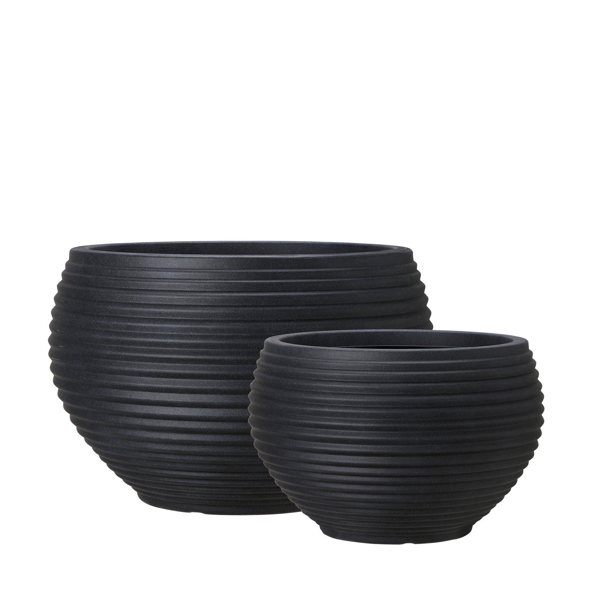 ALIMA Pot S/2 Black Melange - Black Melange - 70x45 53x35cm