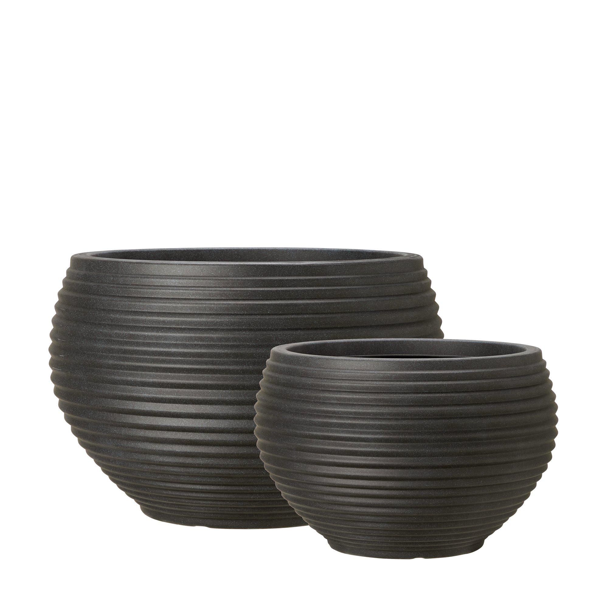 ALIMA Pot S/2 Antique Brown - Antique Brown - 70x45 53x35cm