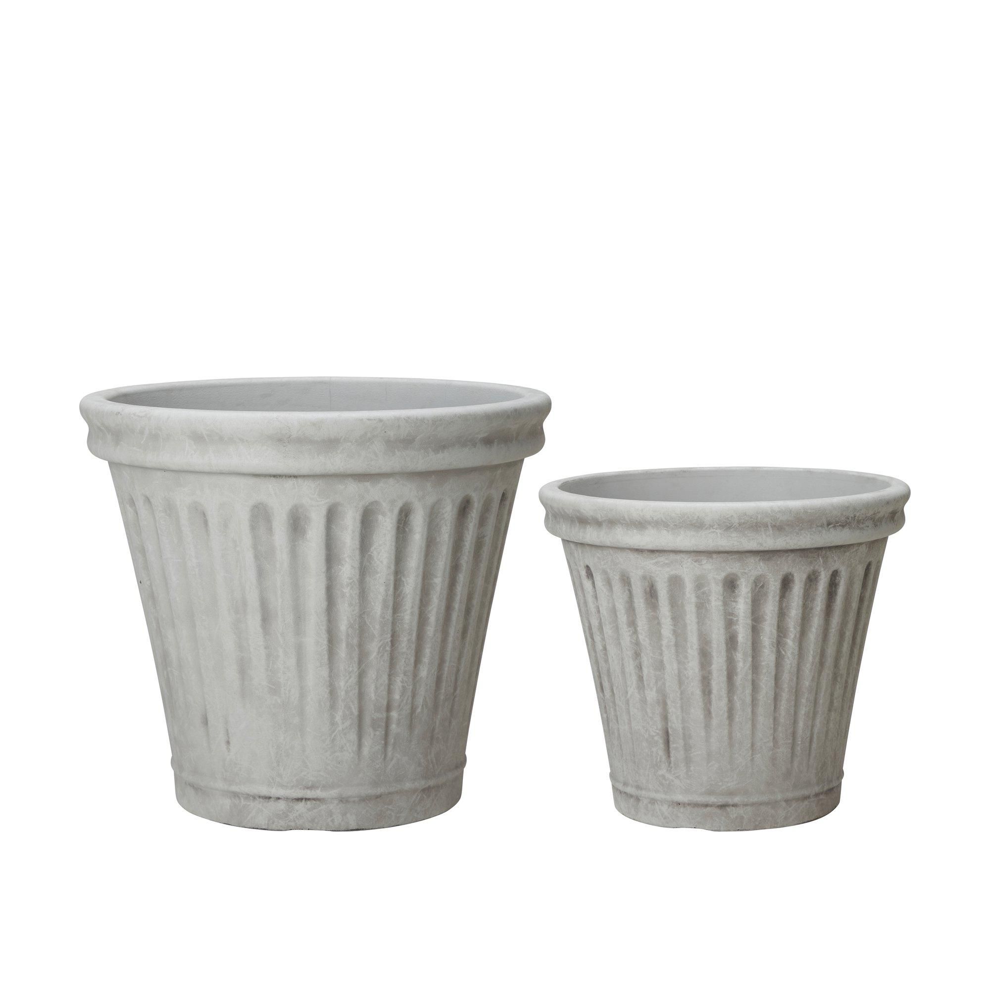 DEMERI Pot S/2 Grey - Grey - 44x39 35x31cm