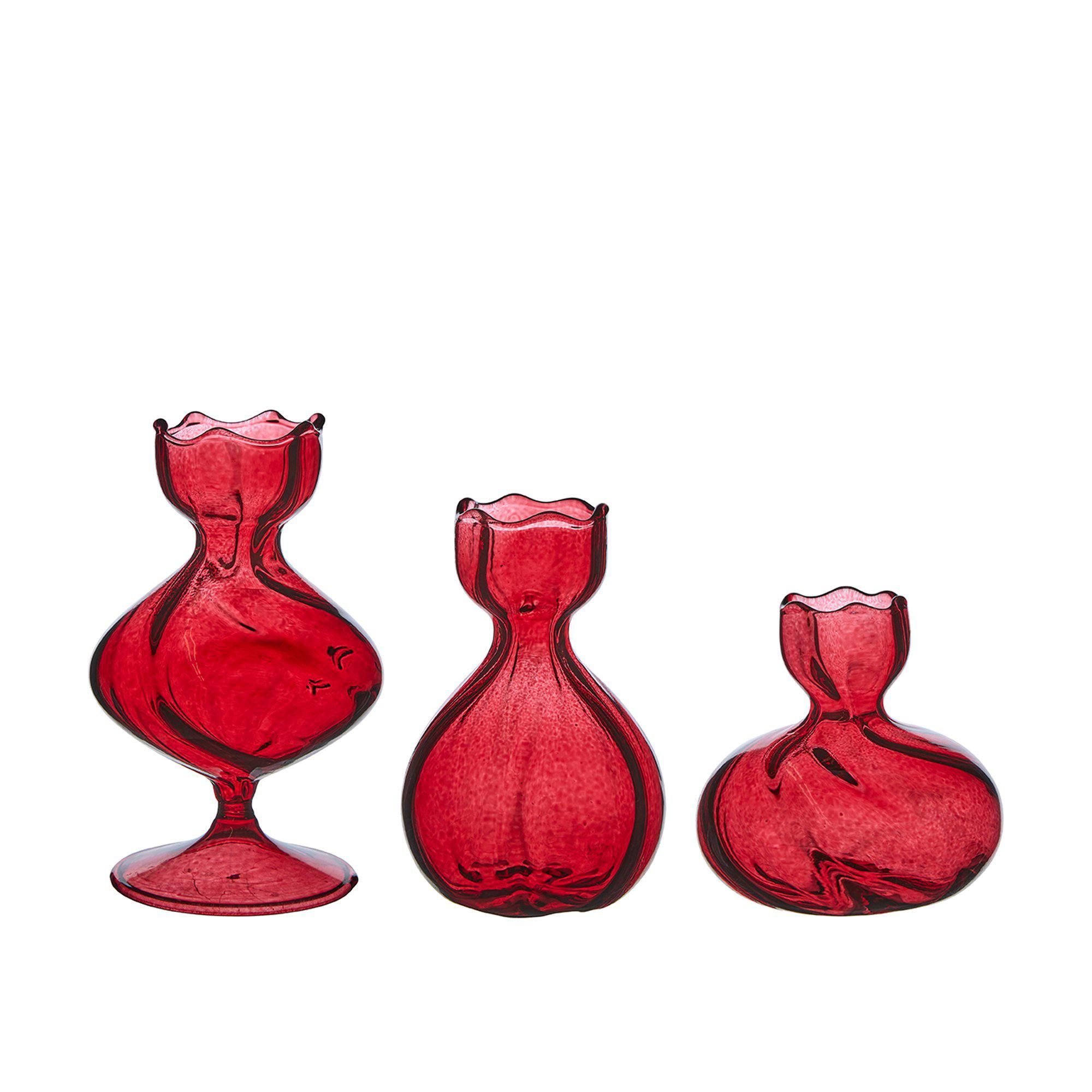 IRIS Mini Vase Mix Red - Red - 7x10 6x9 8x7cm