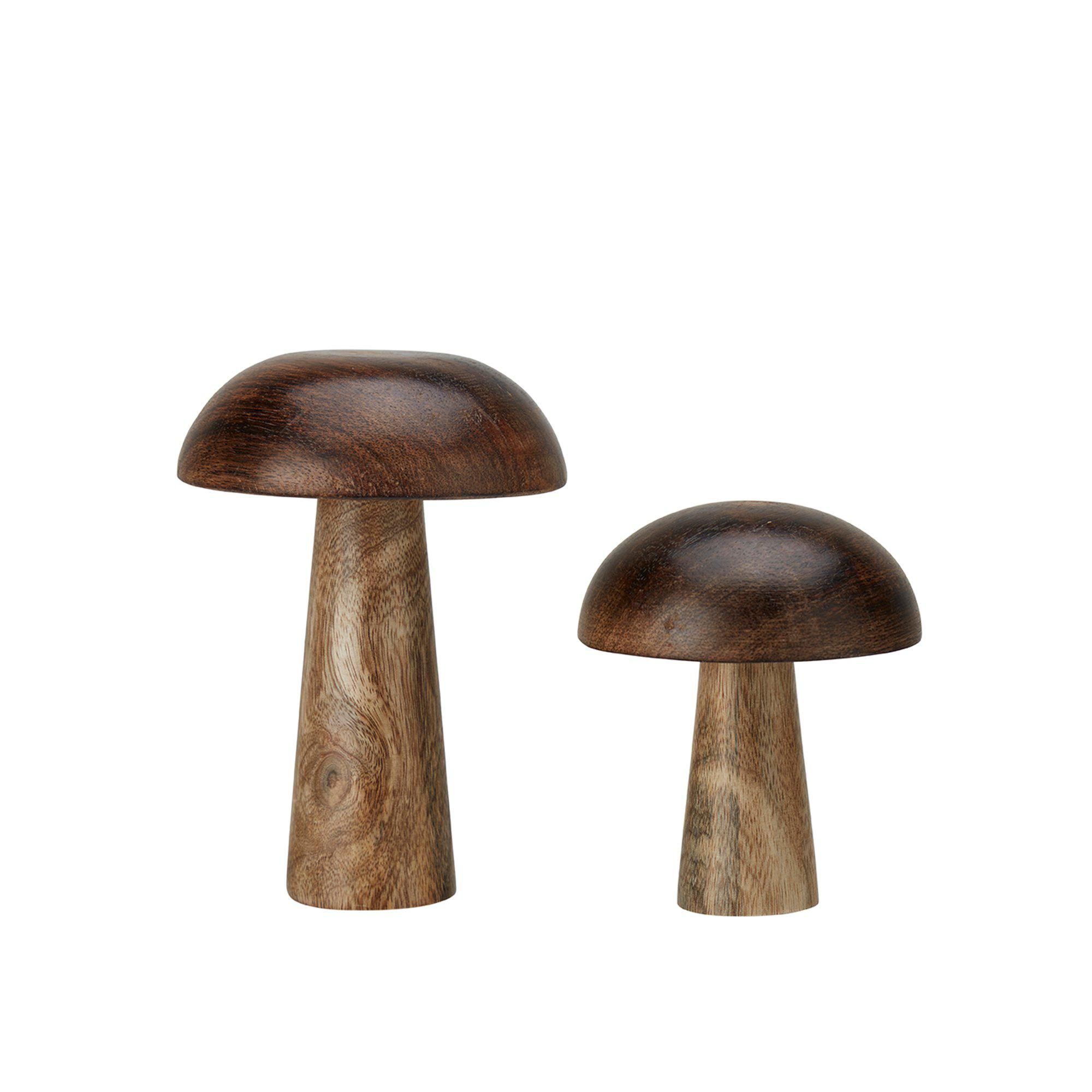 PUJA Mushroom S/2 Brown/Natural - Brown/Natural - 10x15 9x10cm