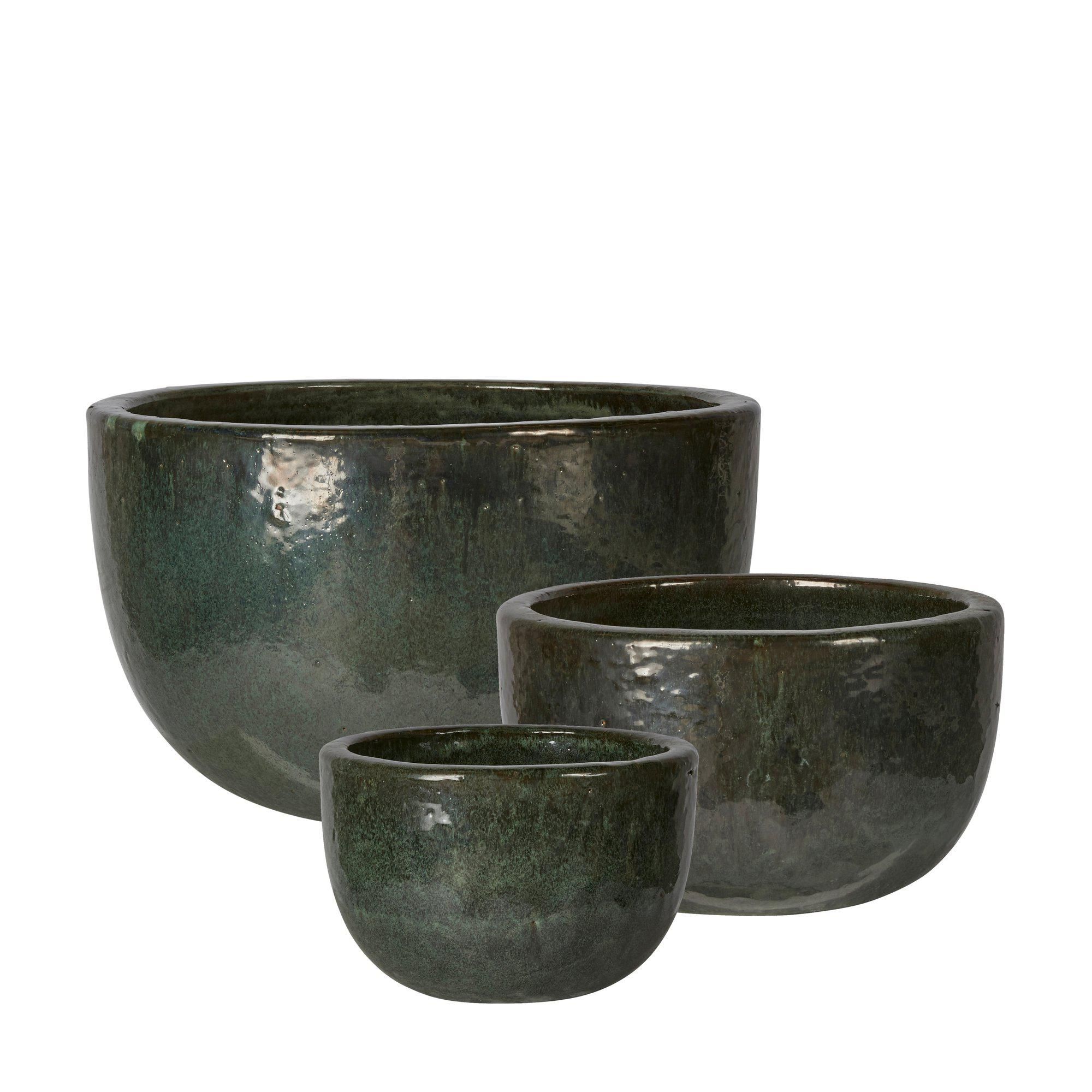 ELLA Planter S/3 Jade Green - Jade Green - 43x27 32x20 24x16cm