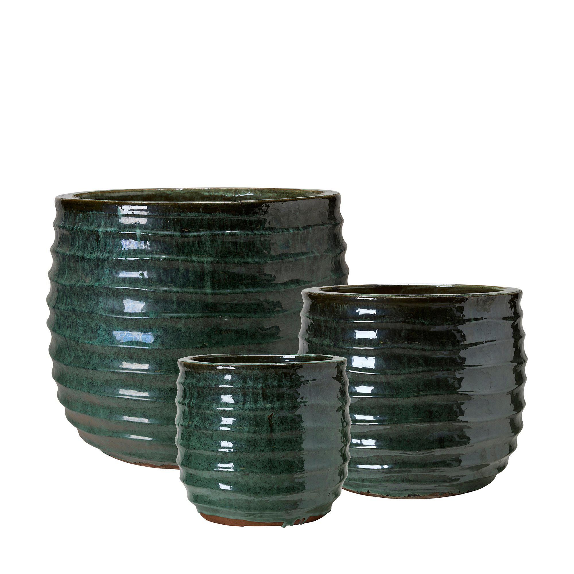 EDESSA POT S/3 Jade Green - Jade Green - 49x41 37x31 28x25cm