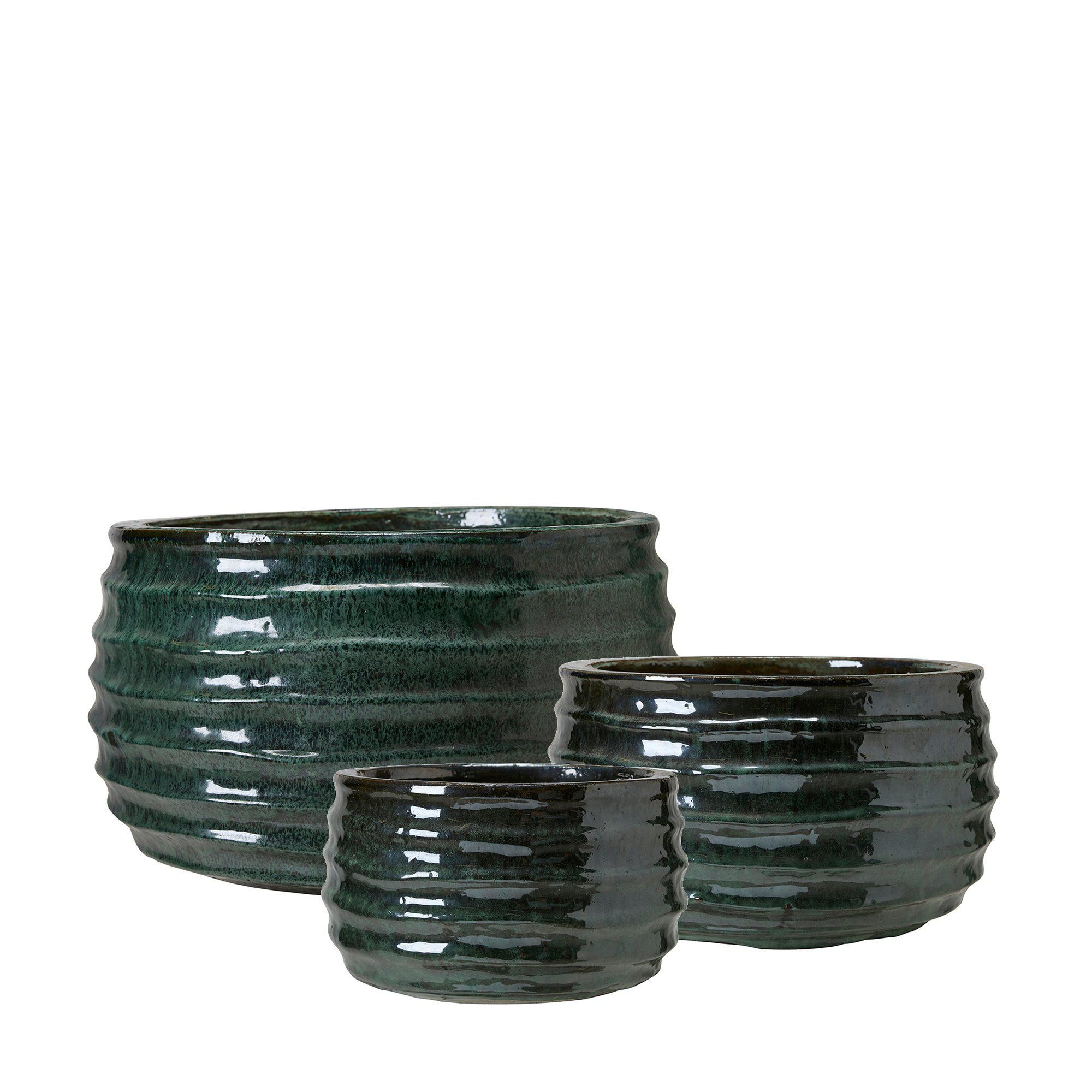 EDESSA POT S/3 Jade Green - Jade Green - 49x29 37x22 29x17cm