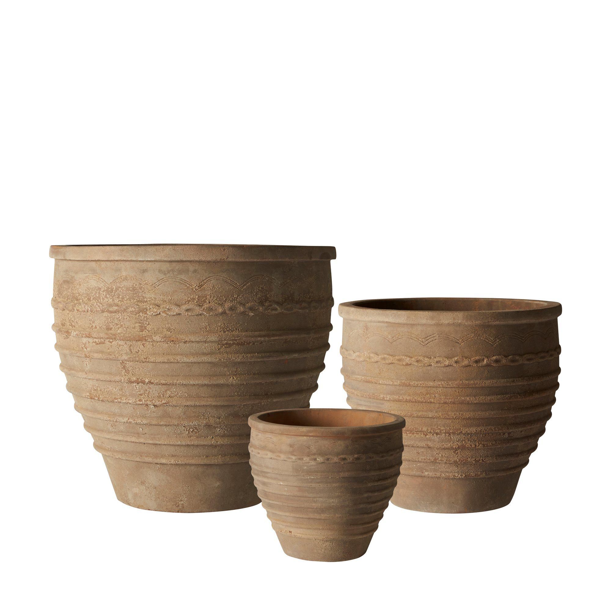 TALIA Pot S/3 Antique Terracotta - Antique Terracotta - 56x49 42x37 29x25cm