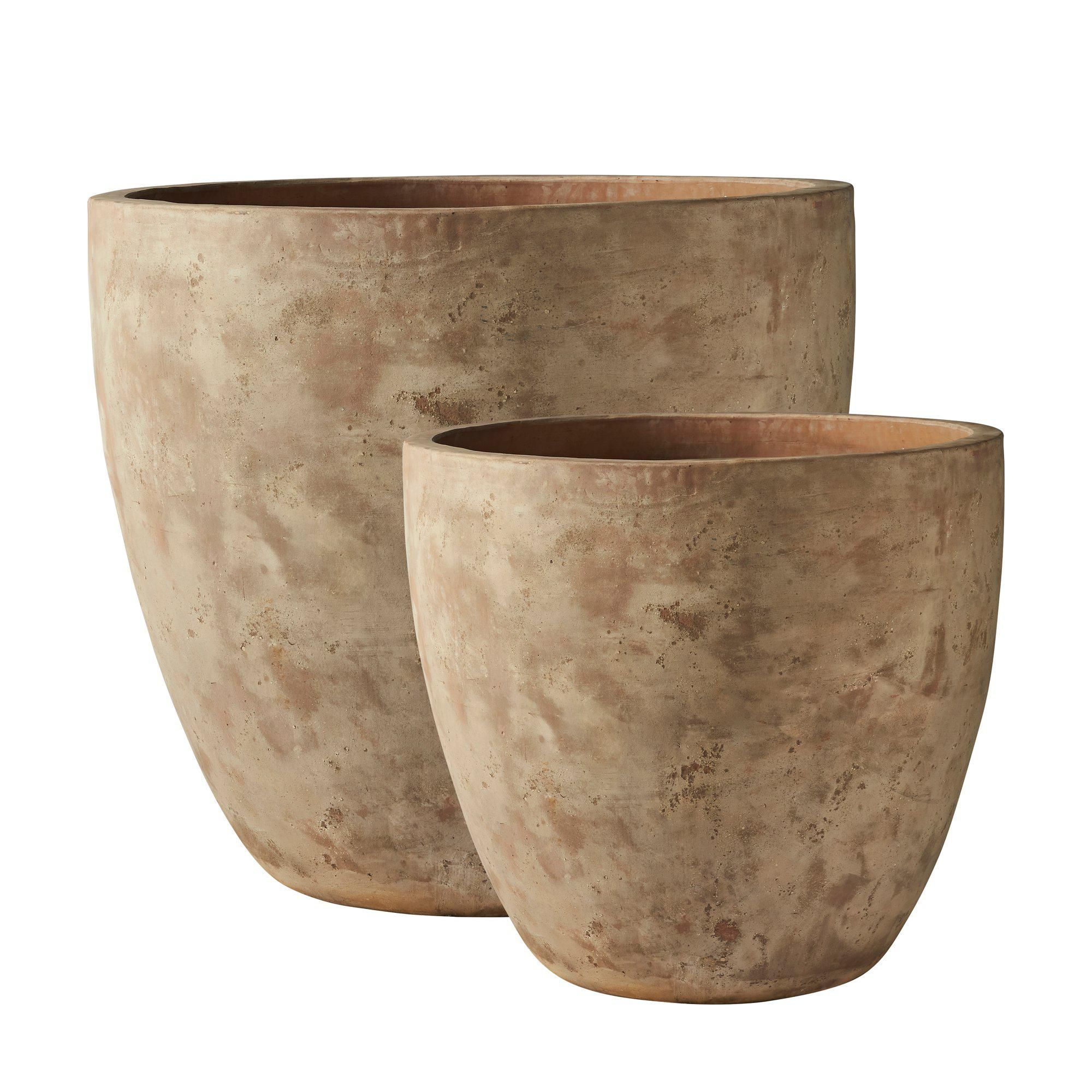 TALIA Mega Pot S/2 Antique Terracotta - Antique Terracotta - 90x80 65x65cm