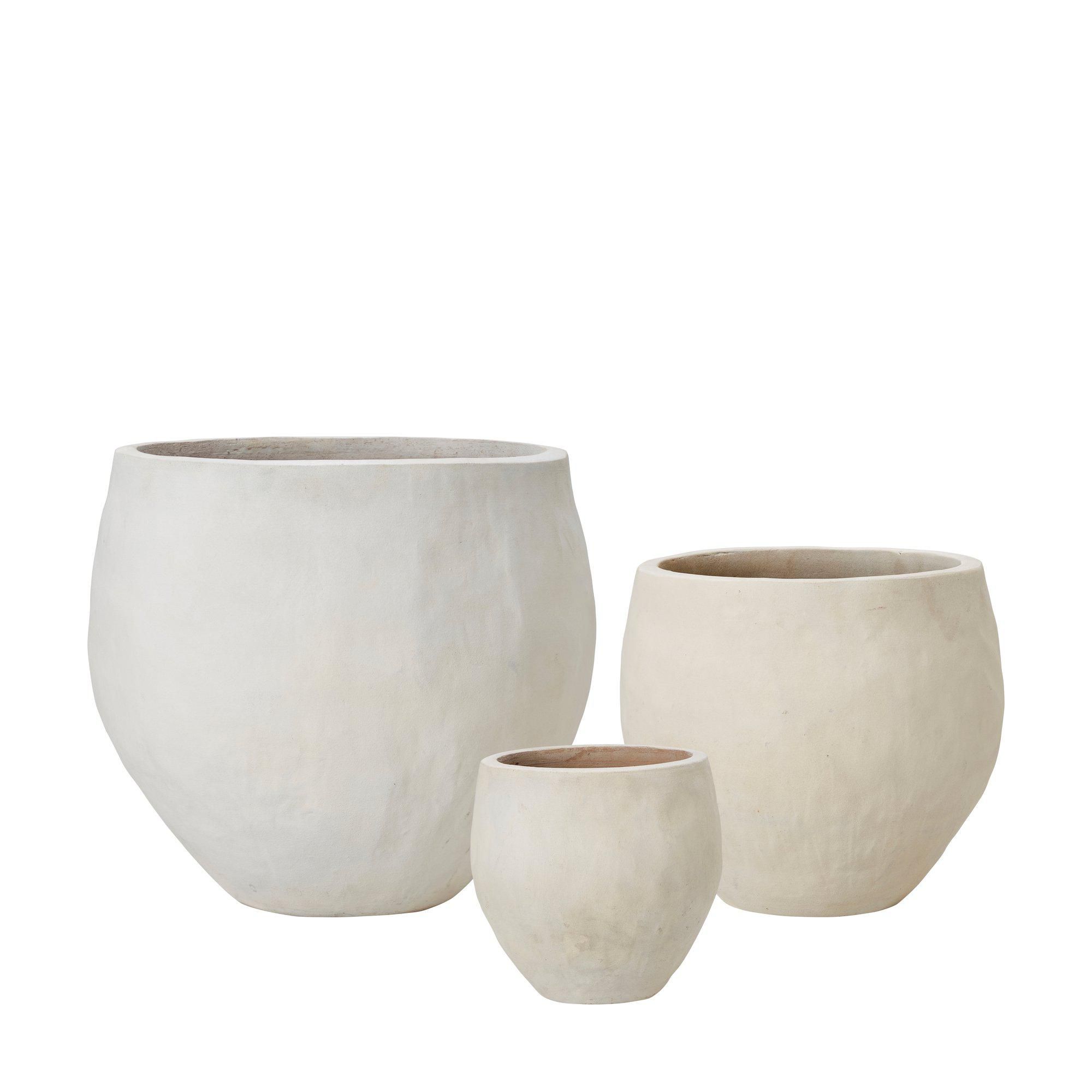 VIVIAN Pot S/3 Antique White - Antique White - 42x38 32x29 22x22cm