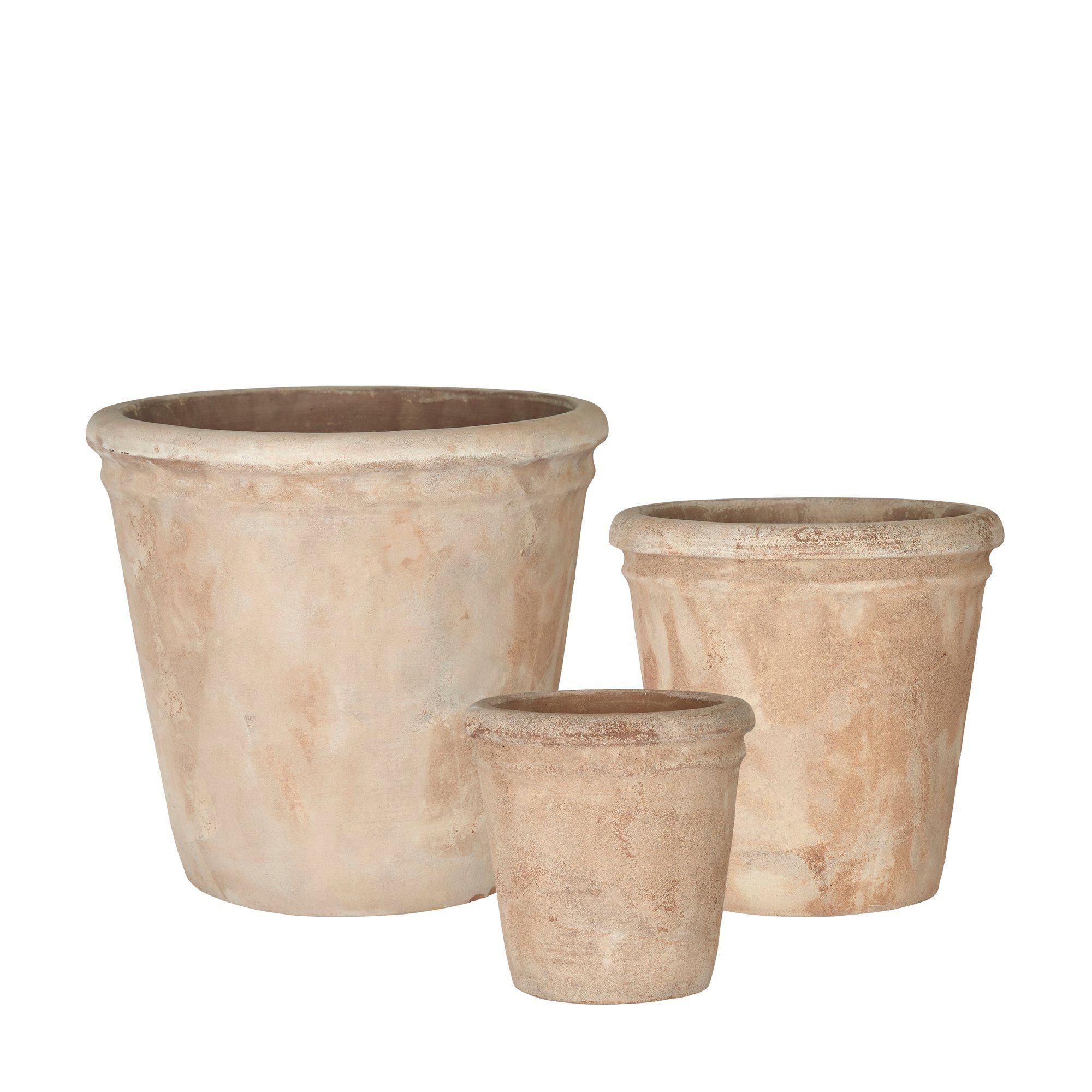 LUCY Pot S/3 Antique Terracotta - Antique Terracotta - 32x31 24x24 18x18cm