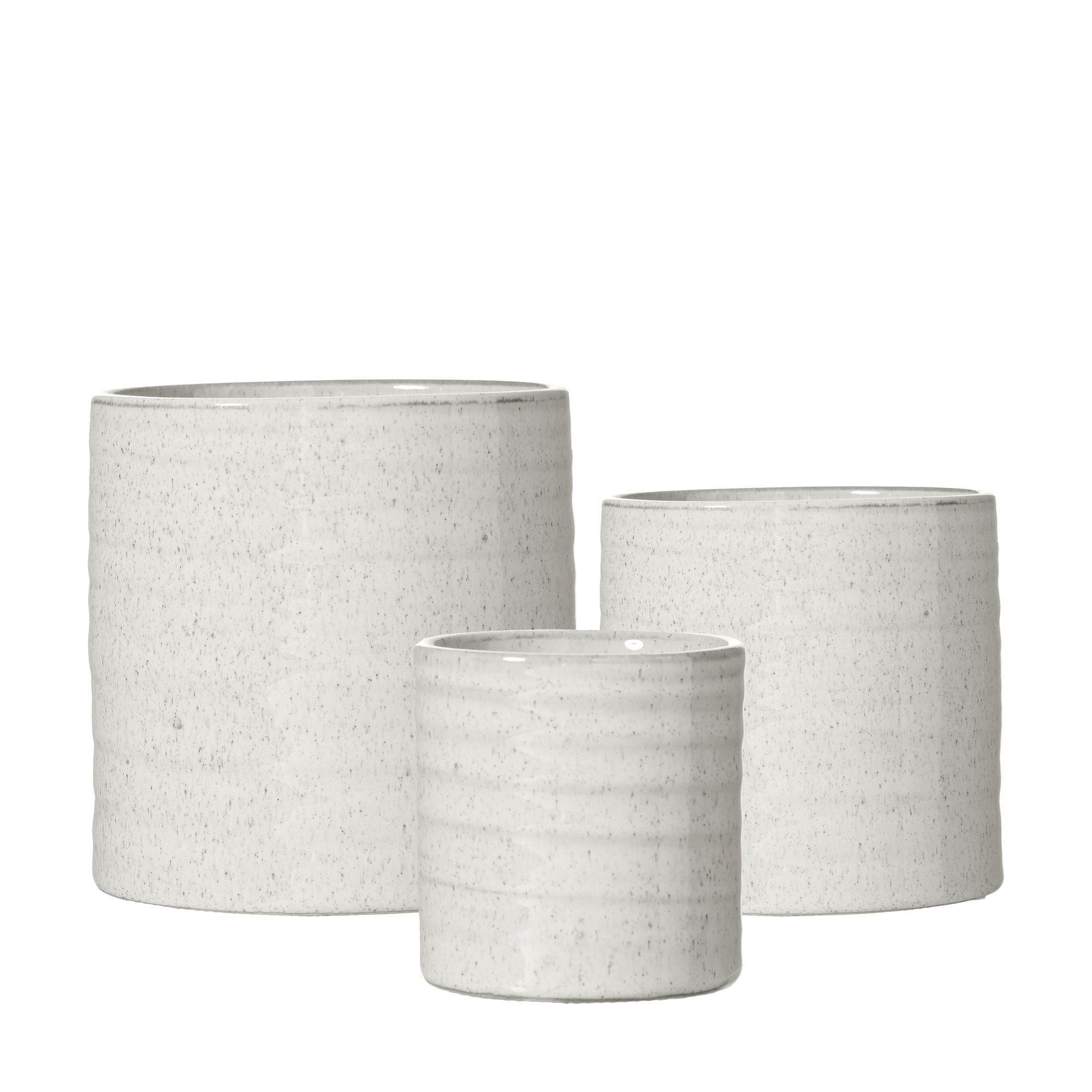 ELFRIDA Pot S/3 Offwhite - Offwhite - 16x17 13x13 11x12cm