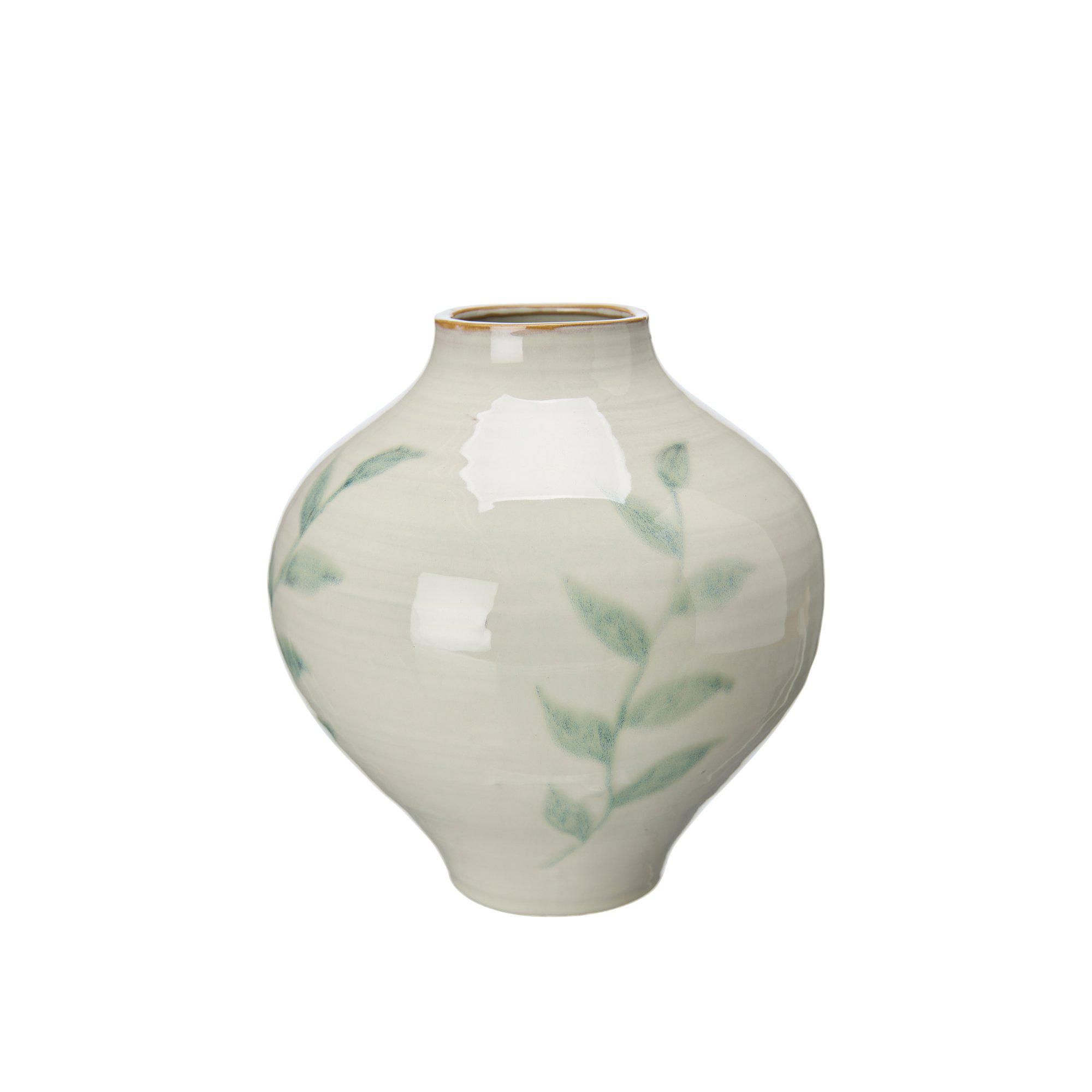 VIOLA Vase White/Green - White/Green - 18x23cm