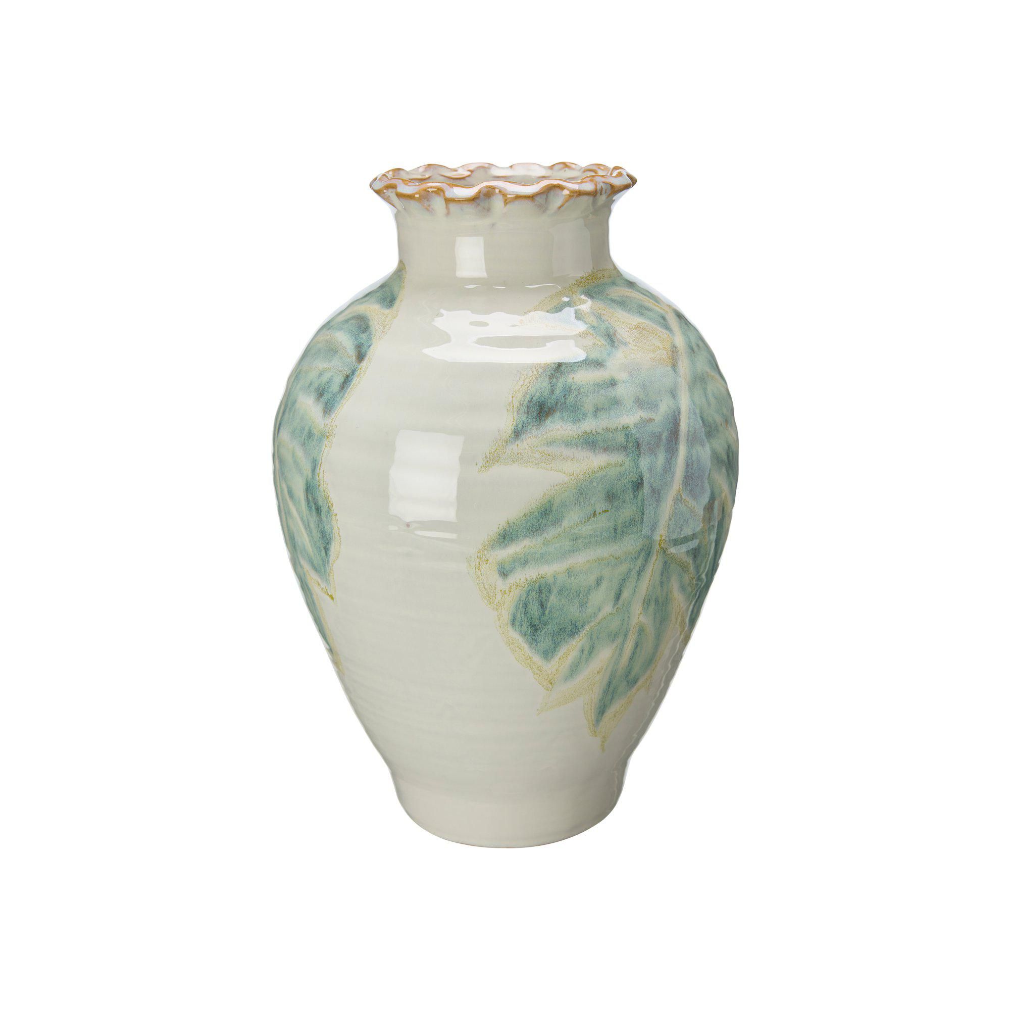 VIOLA Vase White/Green - White/Green - 22x35cm