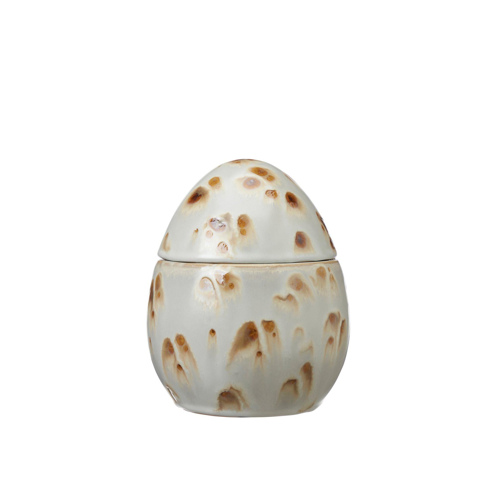MY Egg/Pot Offwhite/Brown - Offwhite/Brown - 13x15cm
