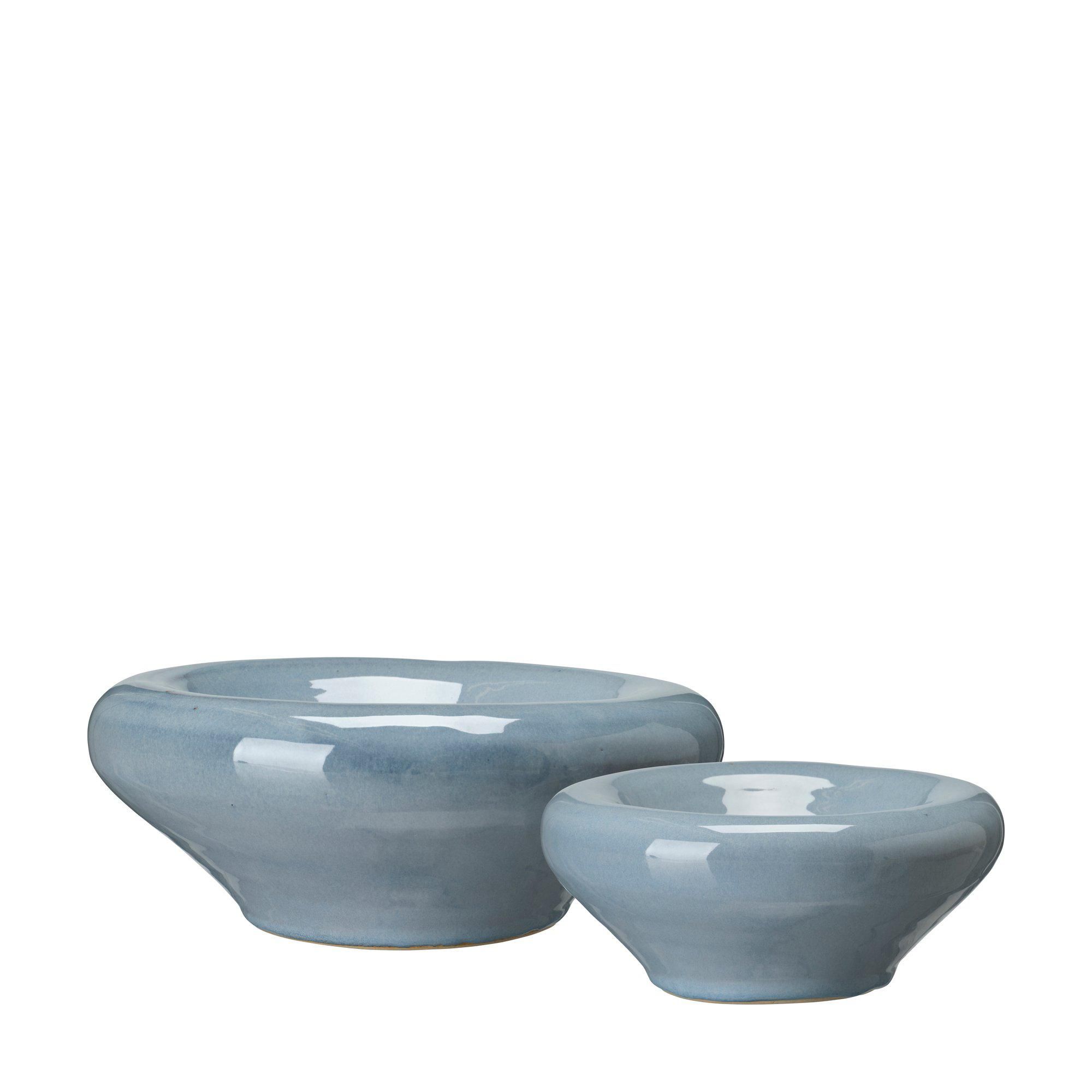 LAURA Bowl S/2 Dusty Blue - Dusty Blue - 23x9 16x7cm