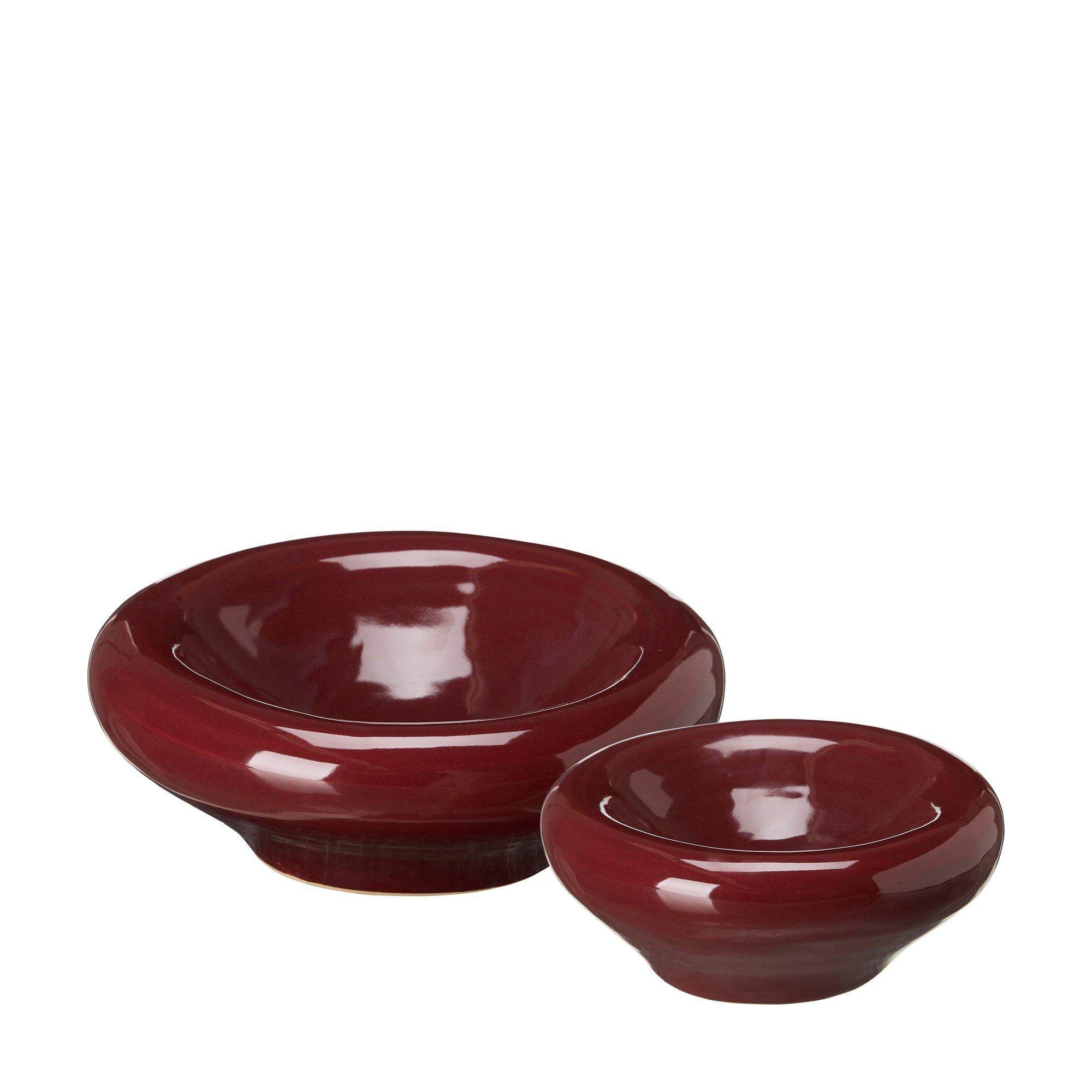 LAURA Bowl S/2 Burgundy - Burgundy - 23x9 16x7cm