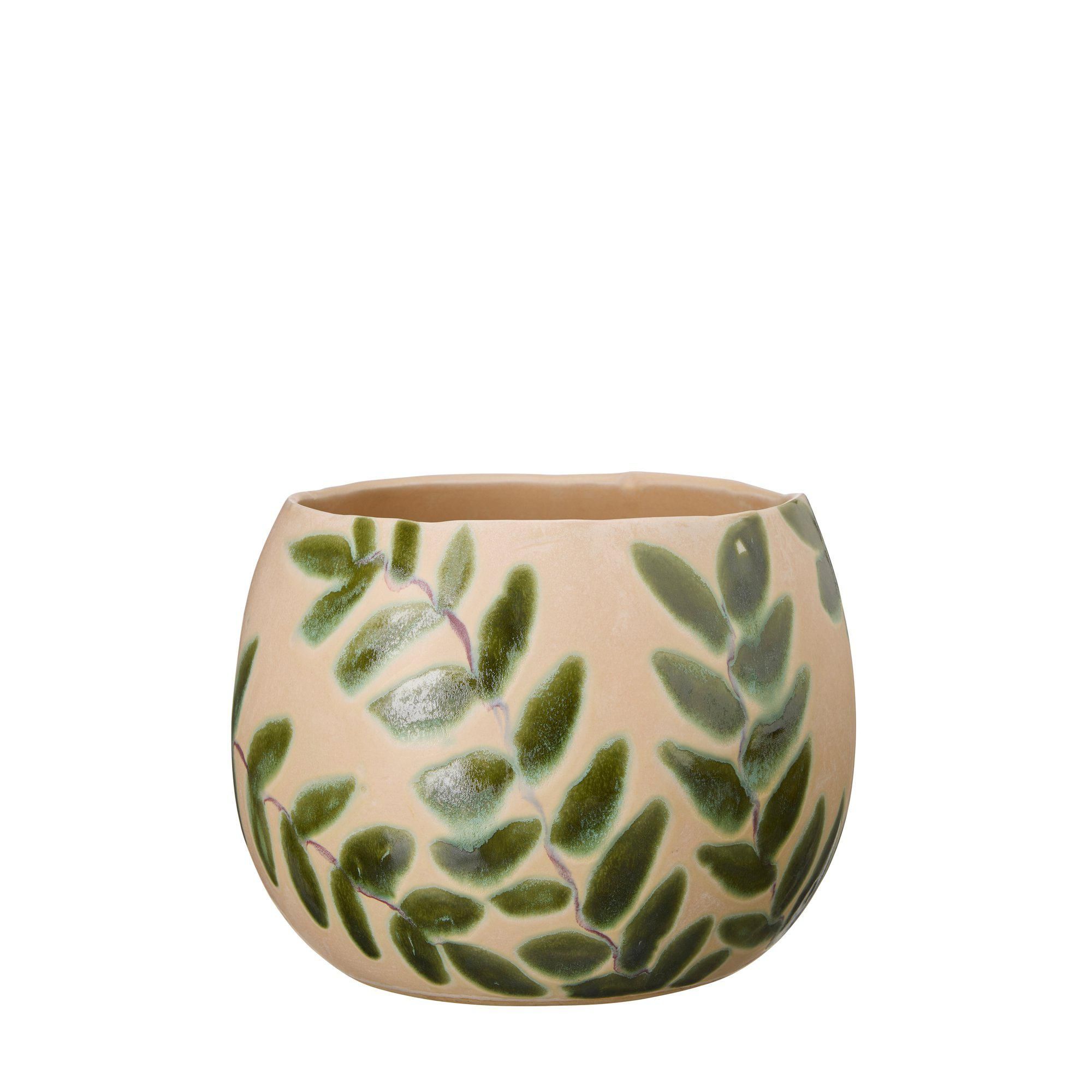 ESTELLE Pot Beige/Green - Beige/Green - 21x16cm