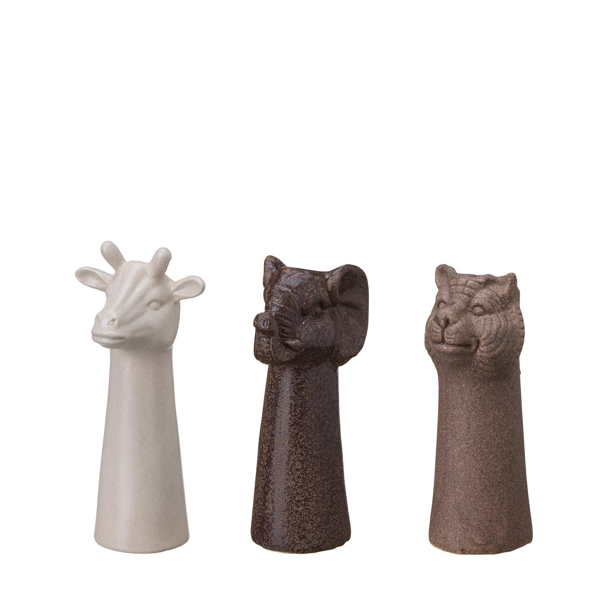 TEMBO Vase Mix Beige, Brown, Dark Brown - Beige, Brown, Dark Brown - 7x6x15 6x7x14