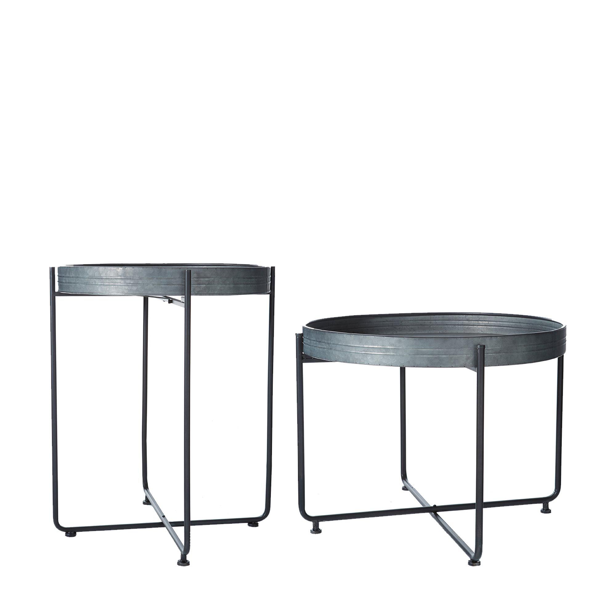 PENNY Table S/2 Grey Zinc - Grey Zinc - 80x59 64x77cm
