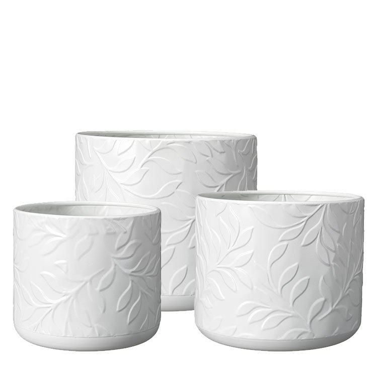 Alexa Pot S/3 White Matte - White Matte - 20x18 23x20 25x23cm