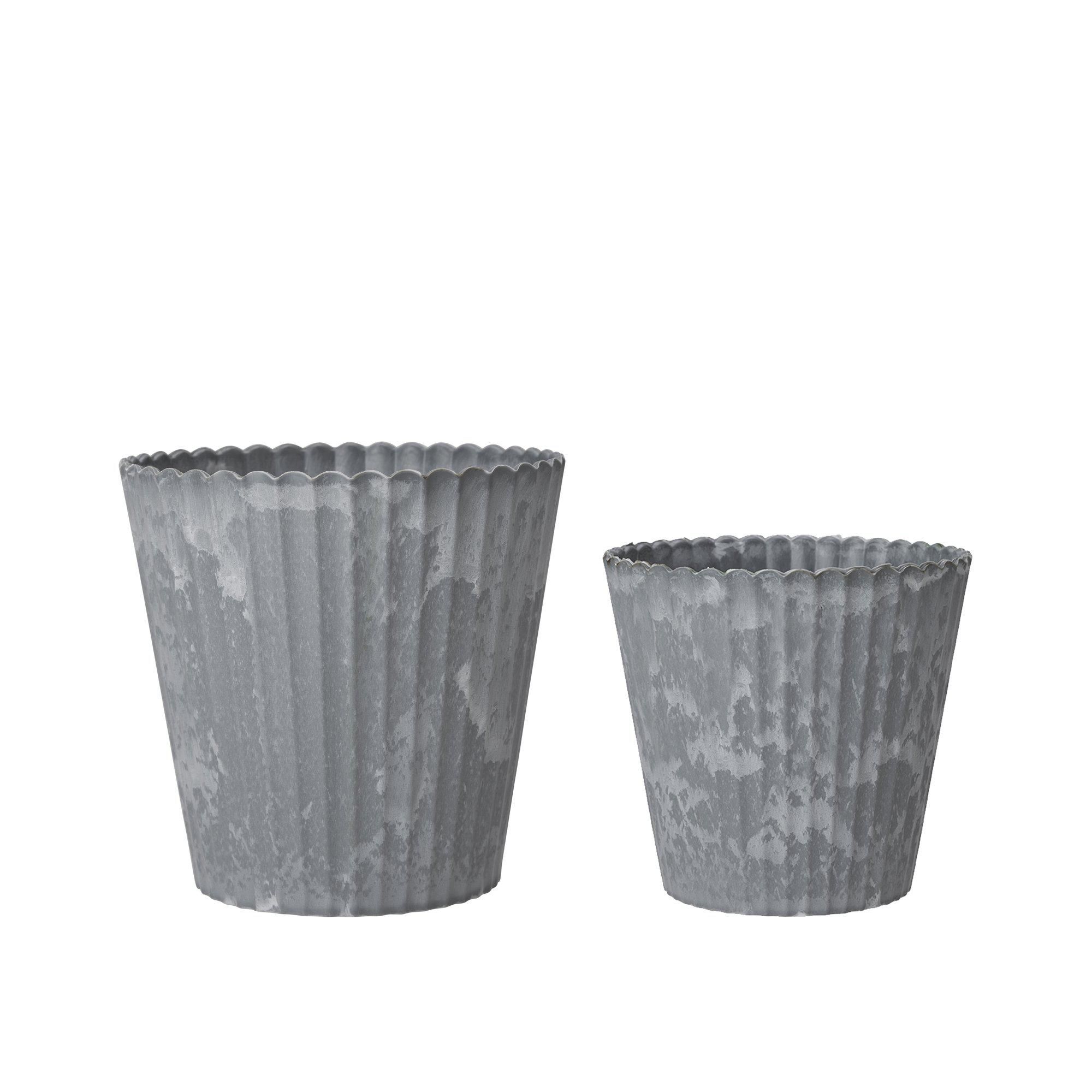 YODIT Pot S/2 Grey Melange - Grey Melange - 15x15, 13x12cm