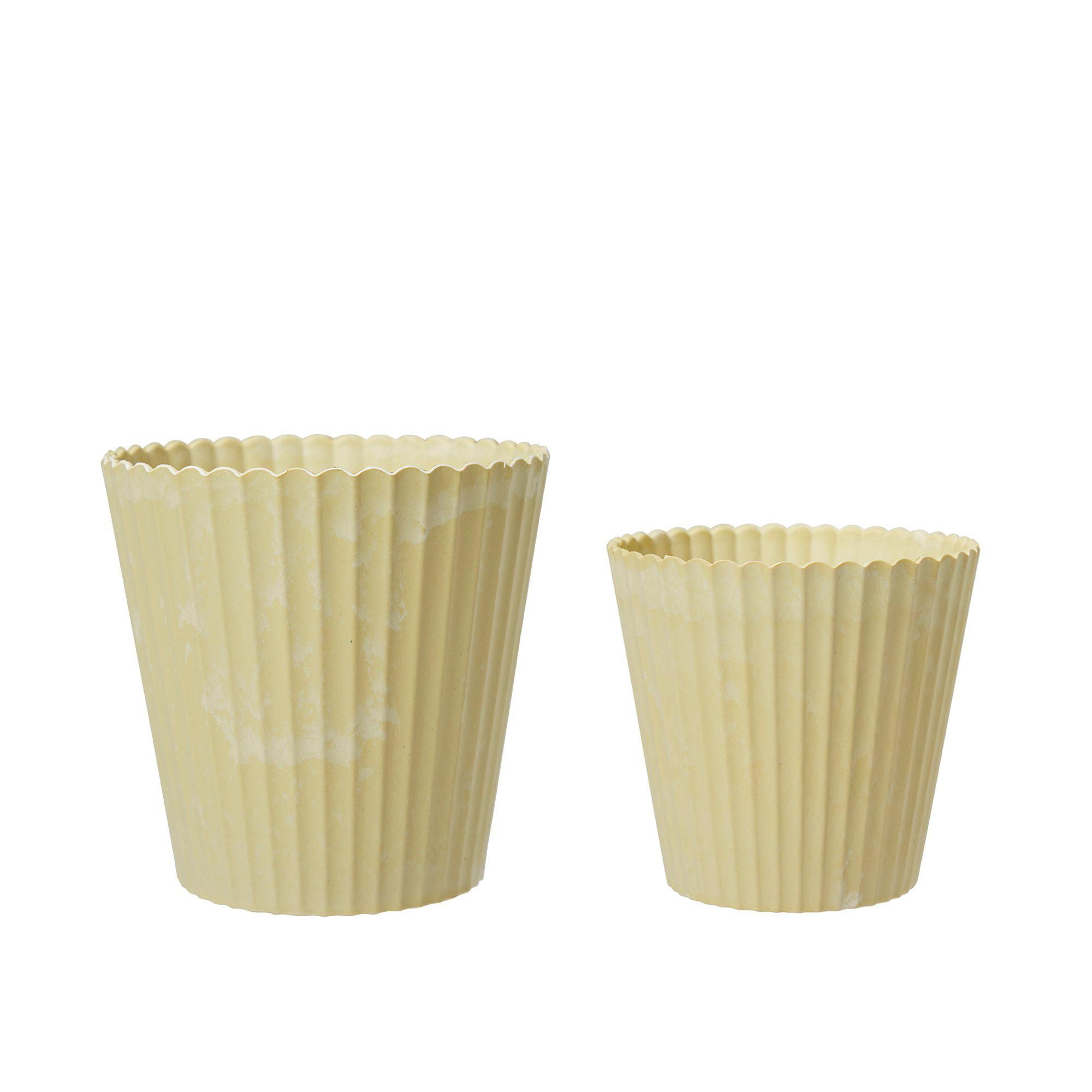 YODIT Pot S/2 Yellow Melange - Yellow Melange - 15x15, 13x12cm