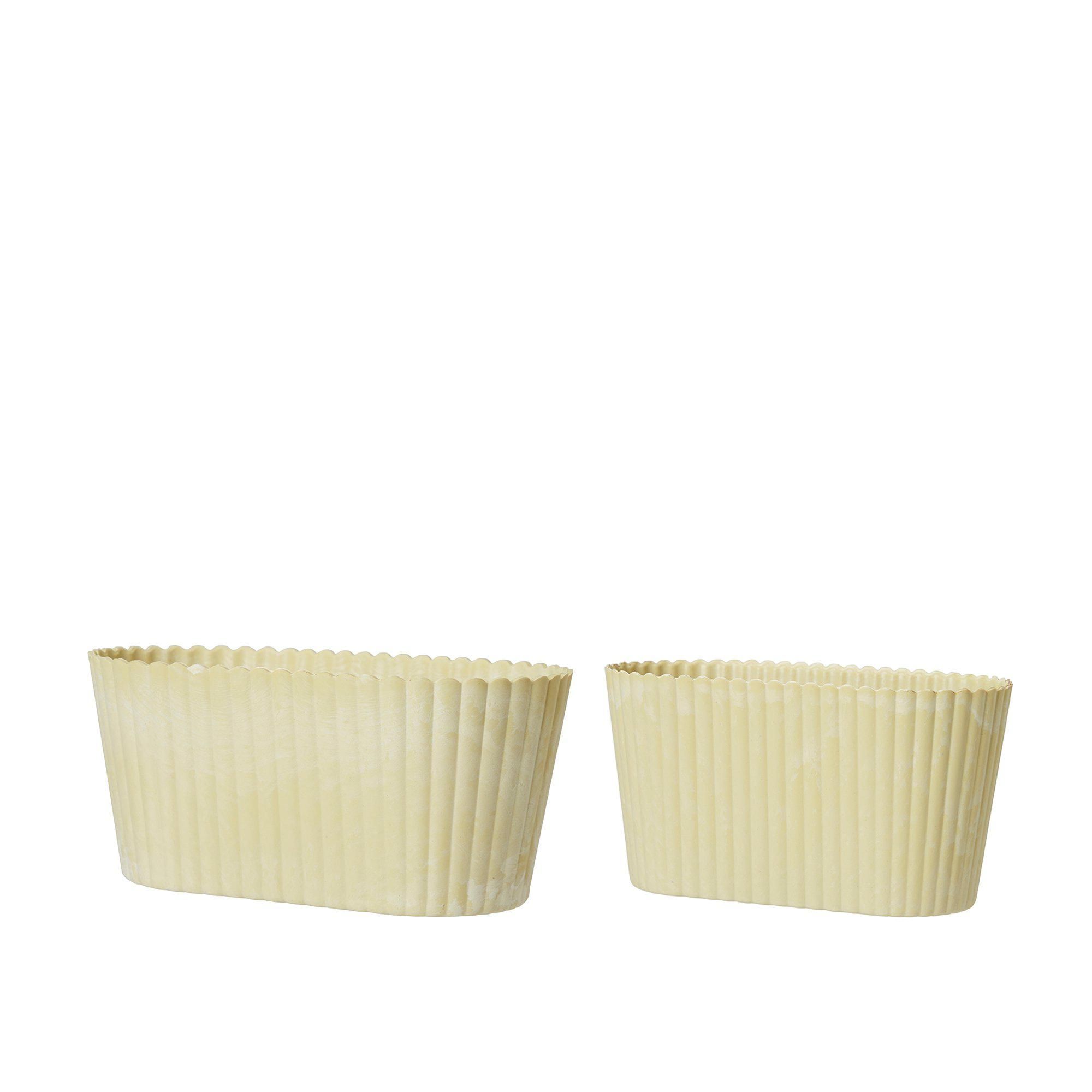 YODIT Oval Planter S/2 Yellow Melange - Yellow Melange - 24x13x11, 20x10x11cm